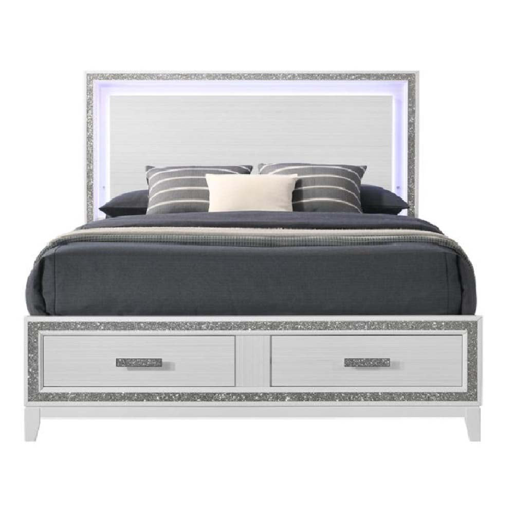 Lorencita Queen Bed W/Led & Storage