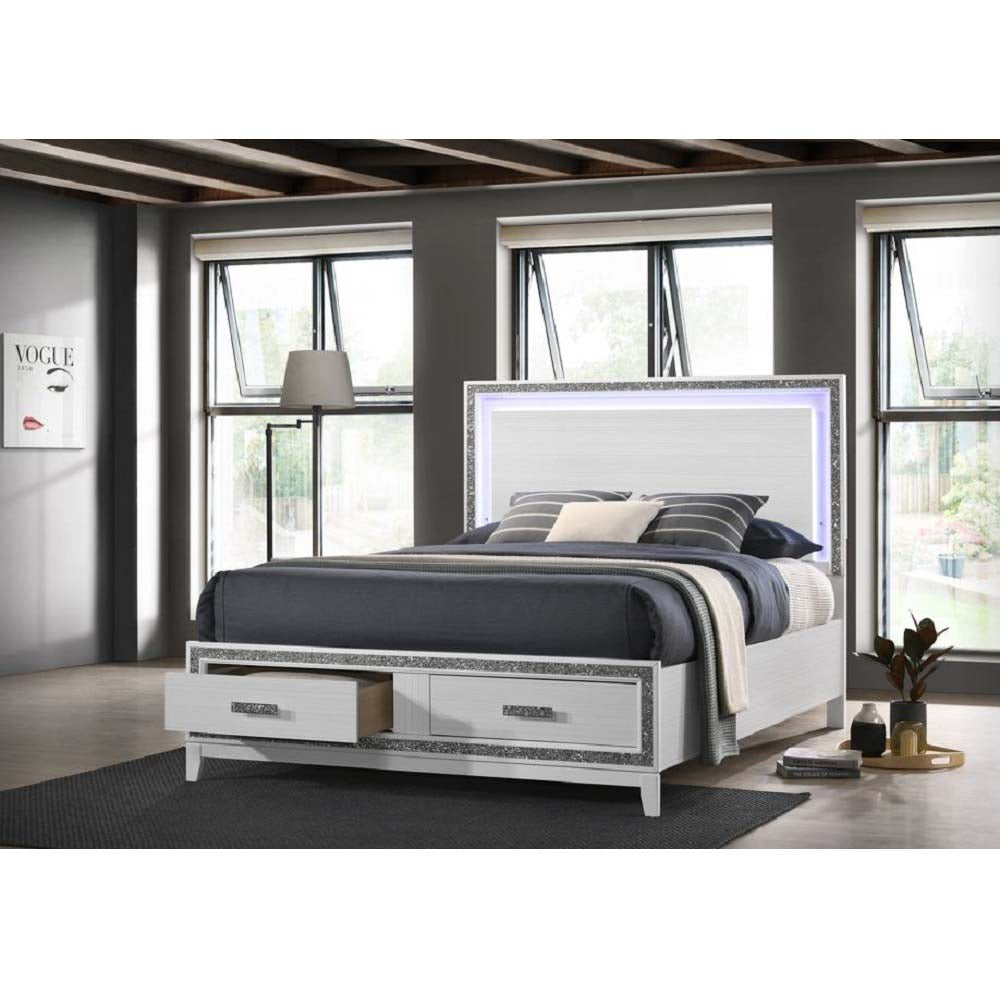 Lorencita Queen Bed W/Led & Storage