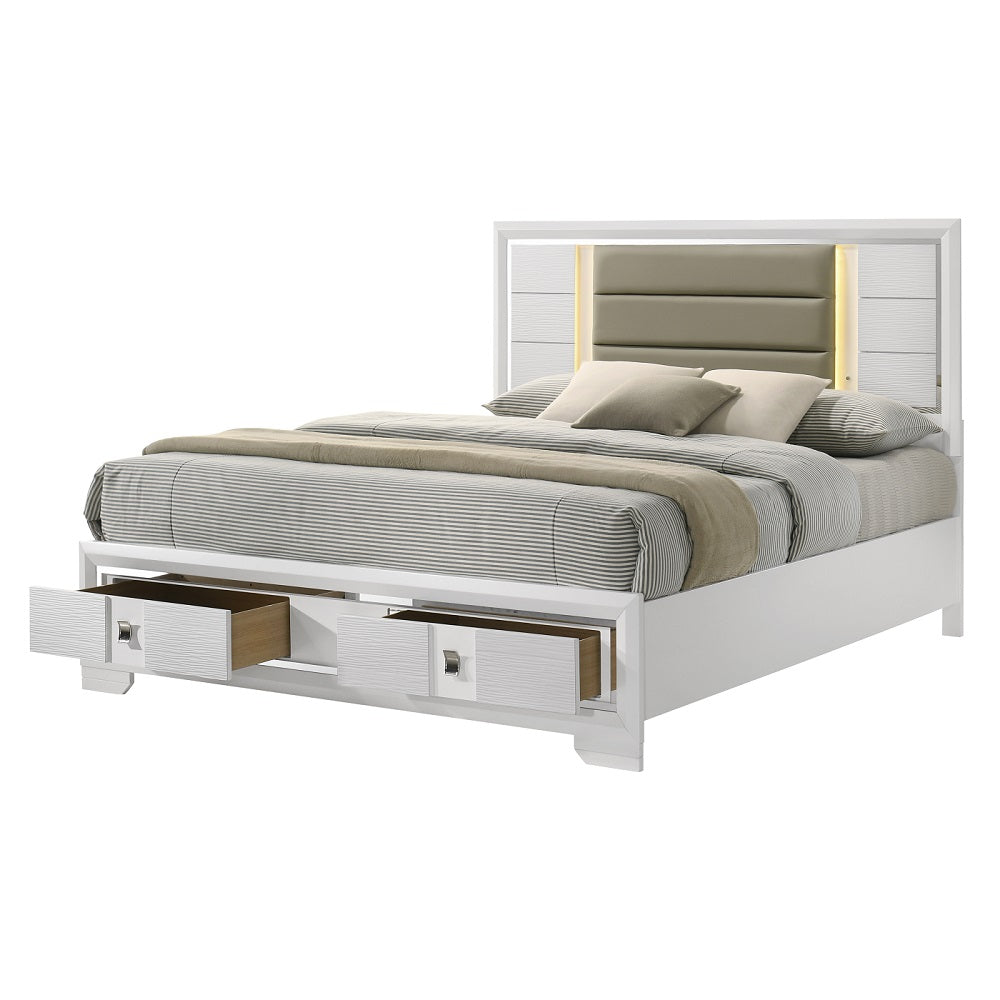 Rahmani Queen Bed W/Led & Storage