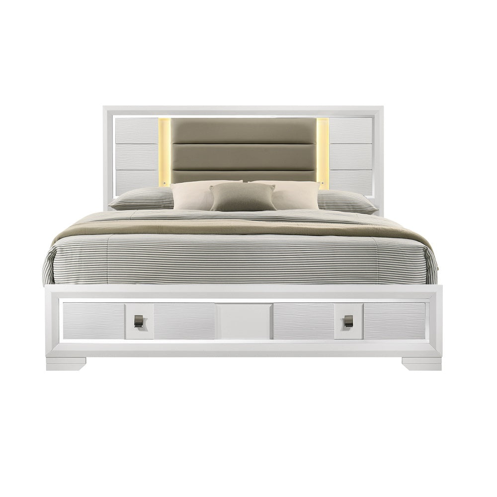 Rahmani Queen Bed W/Led & Storage