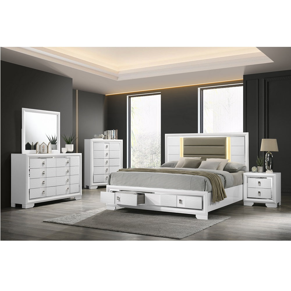 Rahmani Queen Bed W/Led & Storage