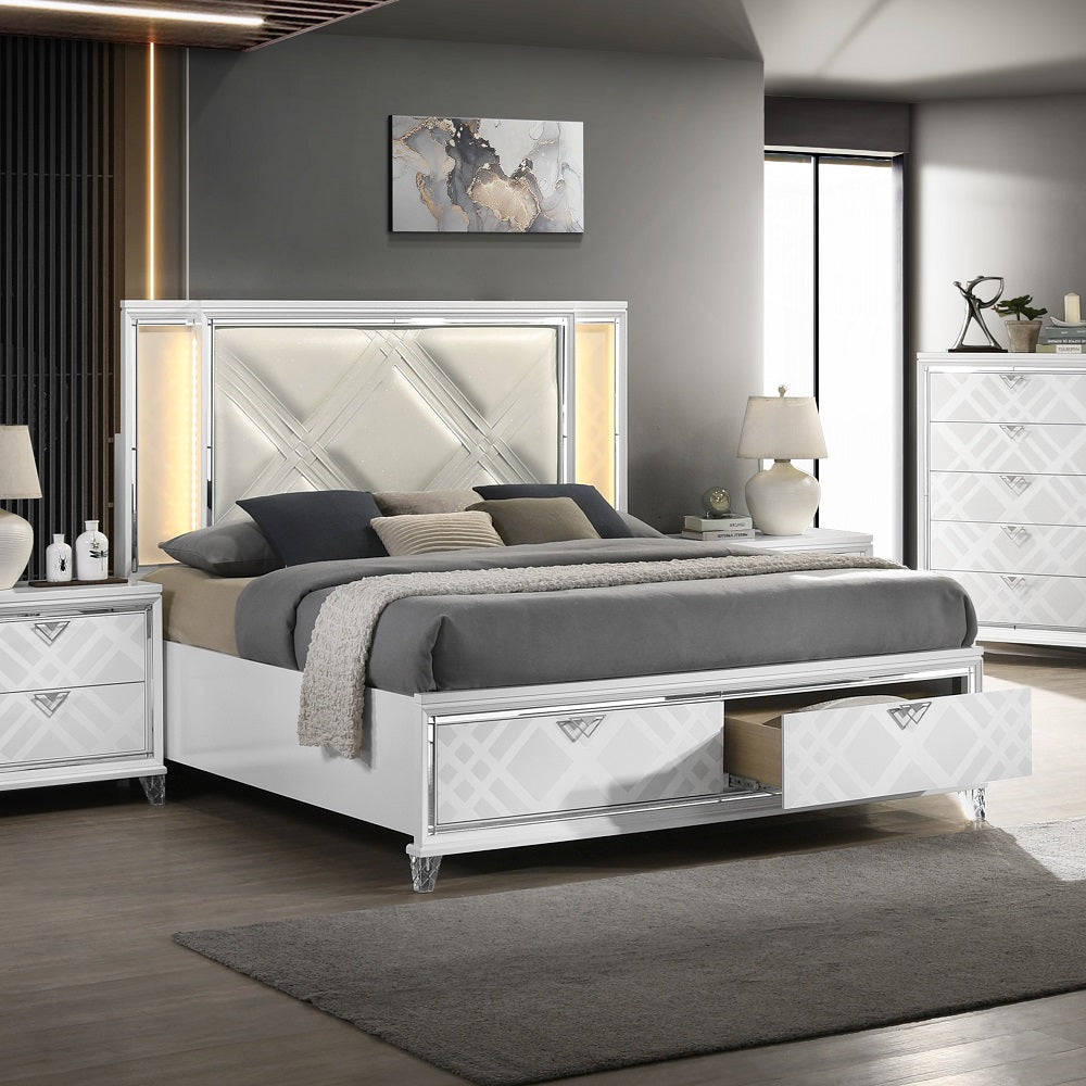 Hightsville Queen Bed W/Led & Storage