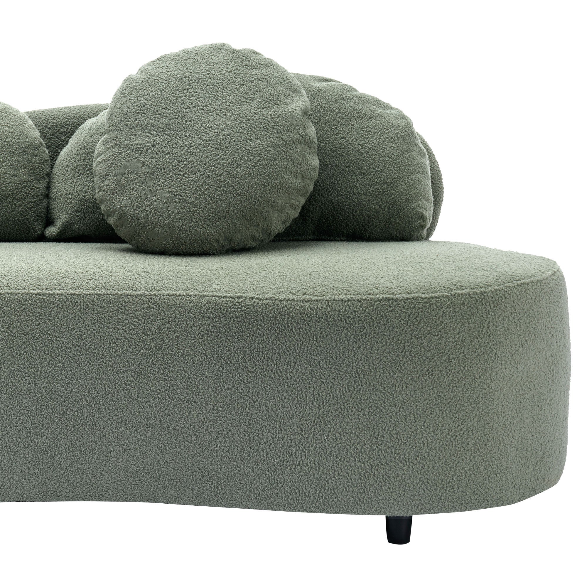 103.9" Modern Living Room Sofa Lamb Velvet Upholstered Couch Furniture for Home or Office, Green