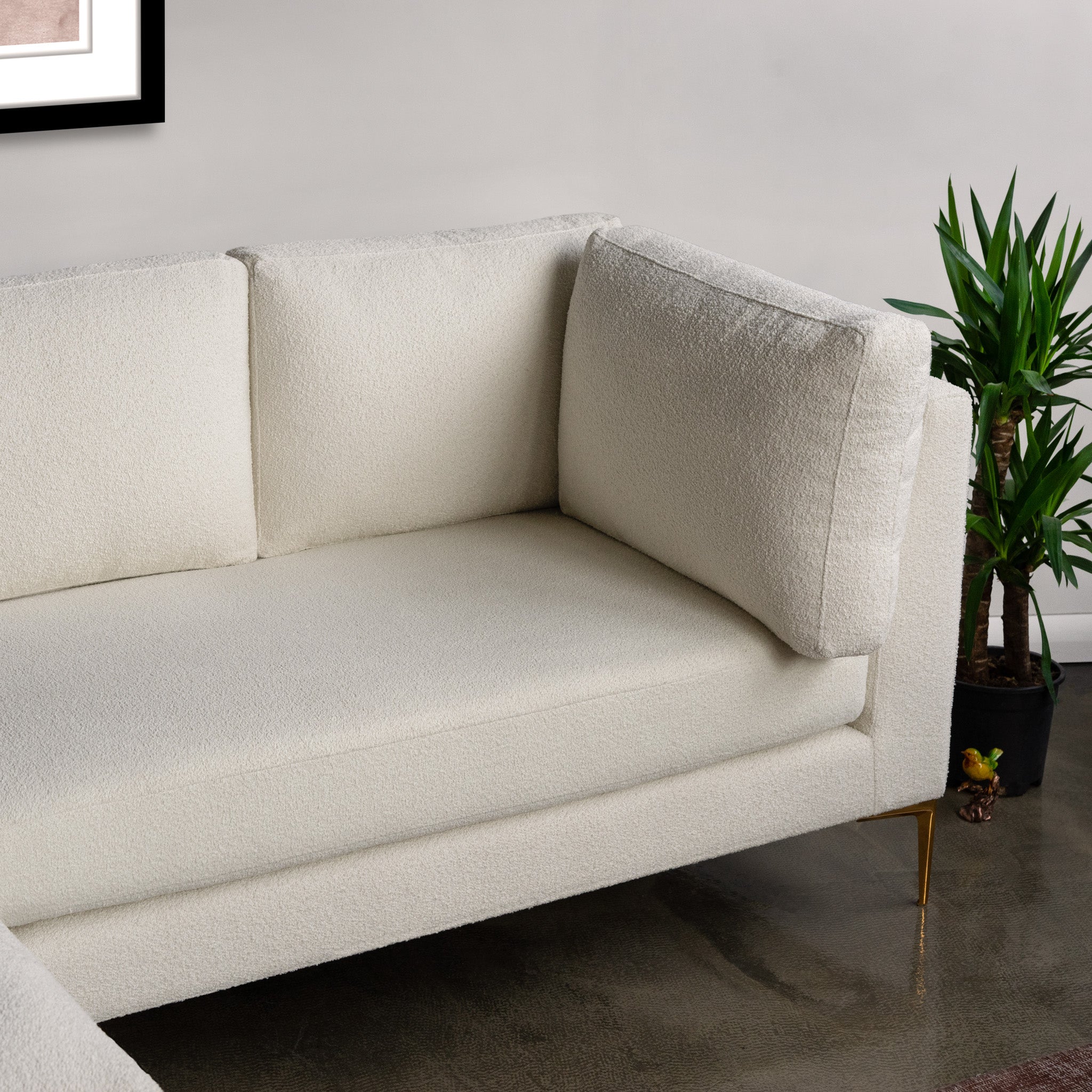 Chamberlain Sectional Sofa Left Chaise Beige Boucle