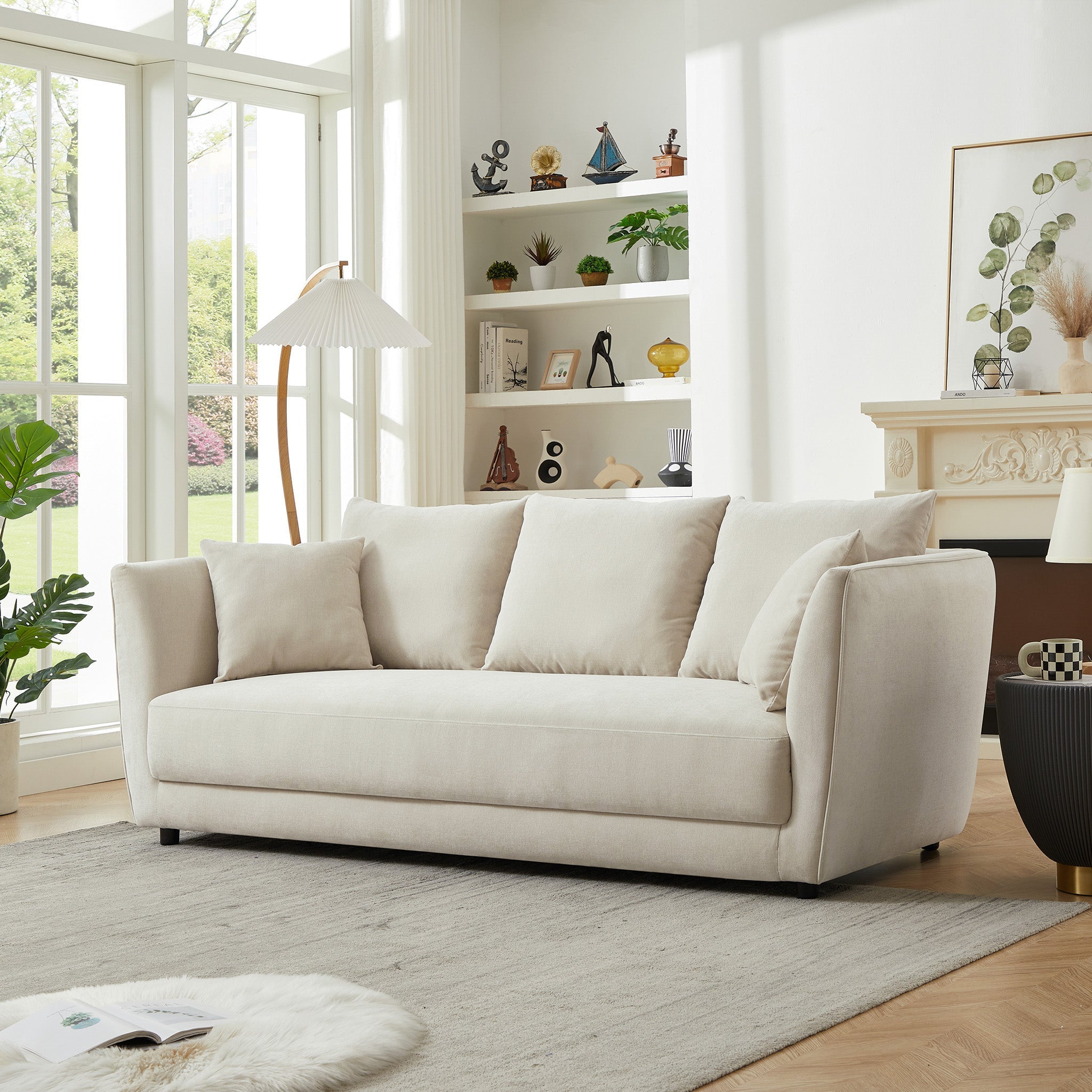 Pula Cream Linen Sofa