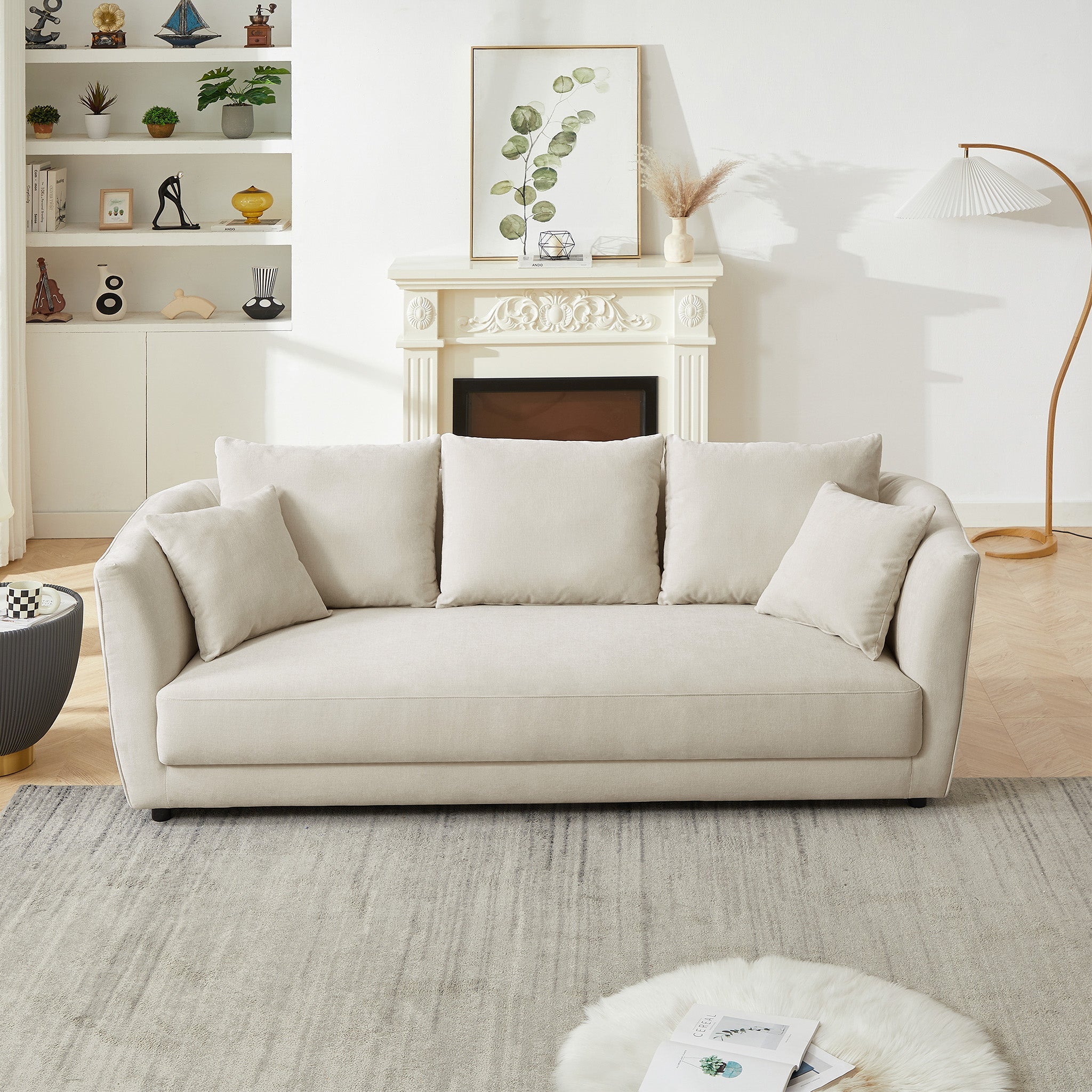 Pula Cream Linen Sofa