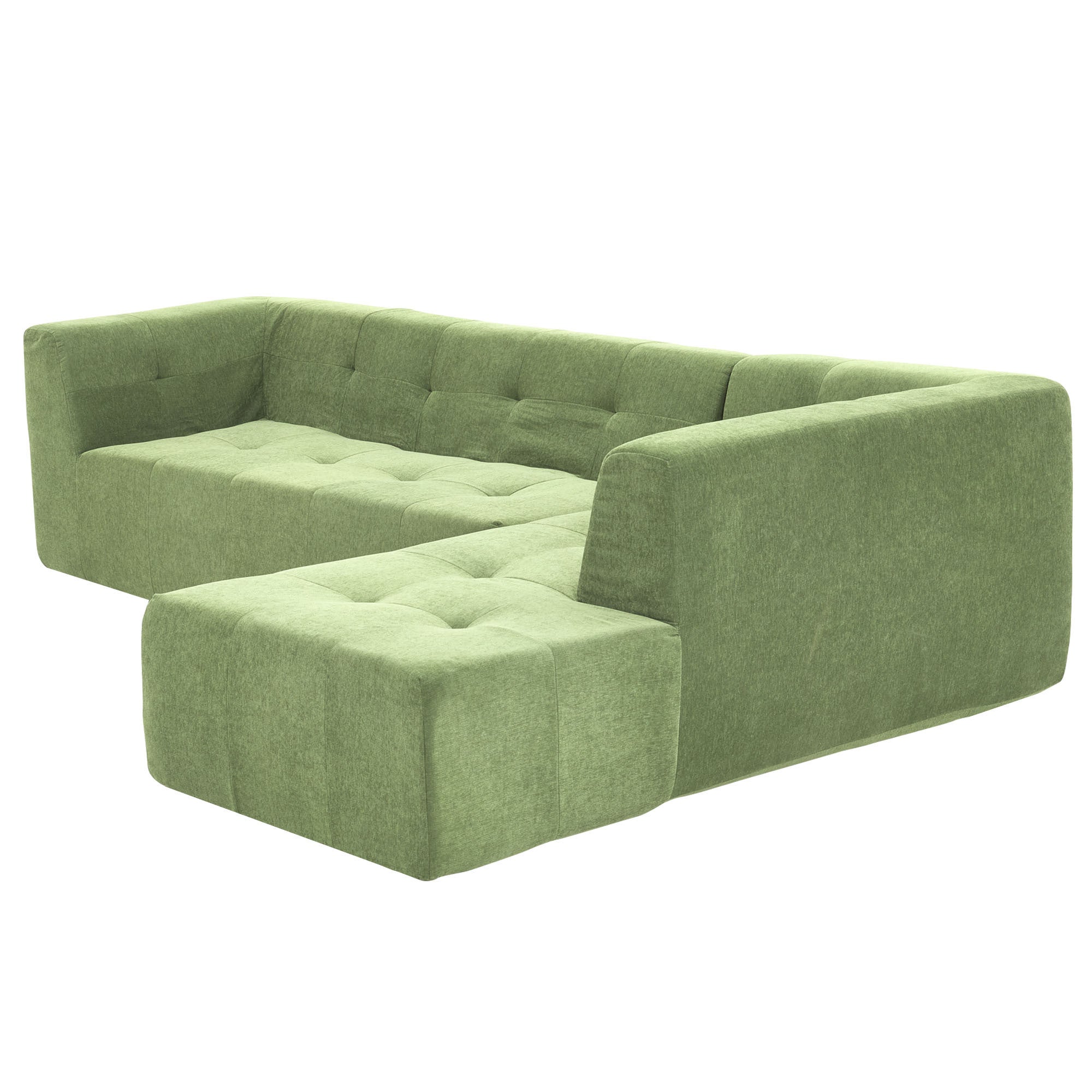 110.2*72.8" Modular Modular Combination Living Room Sofa Set, Modern Minimalist Sofa, Living Room Upholstered Sofa Bed, Bedroom, 2pcs Computer Free Combination, L-Shaped,Green