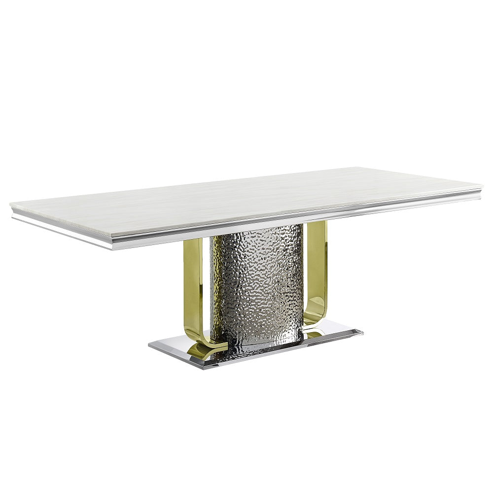 Havis Dining Table W/Engineering Stone Top & Pedestal Base