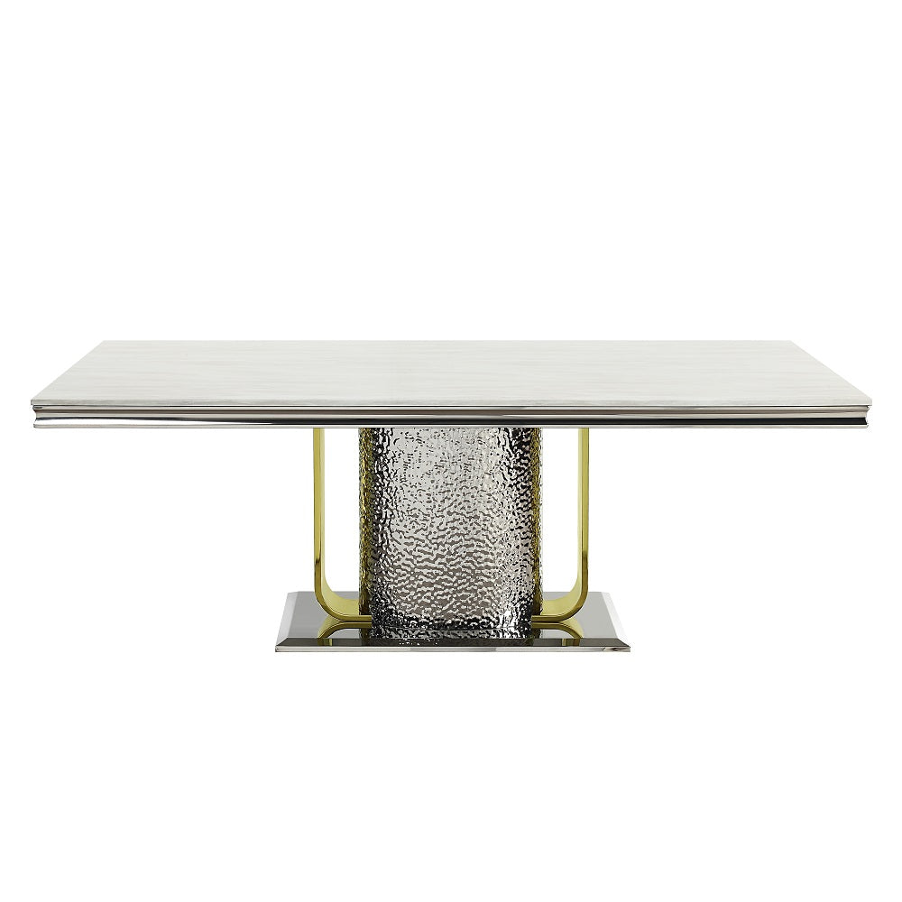 Havis Dining Table W/Engineering Stone Top & Pedestal Base