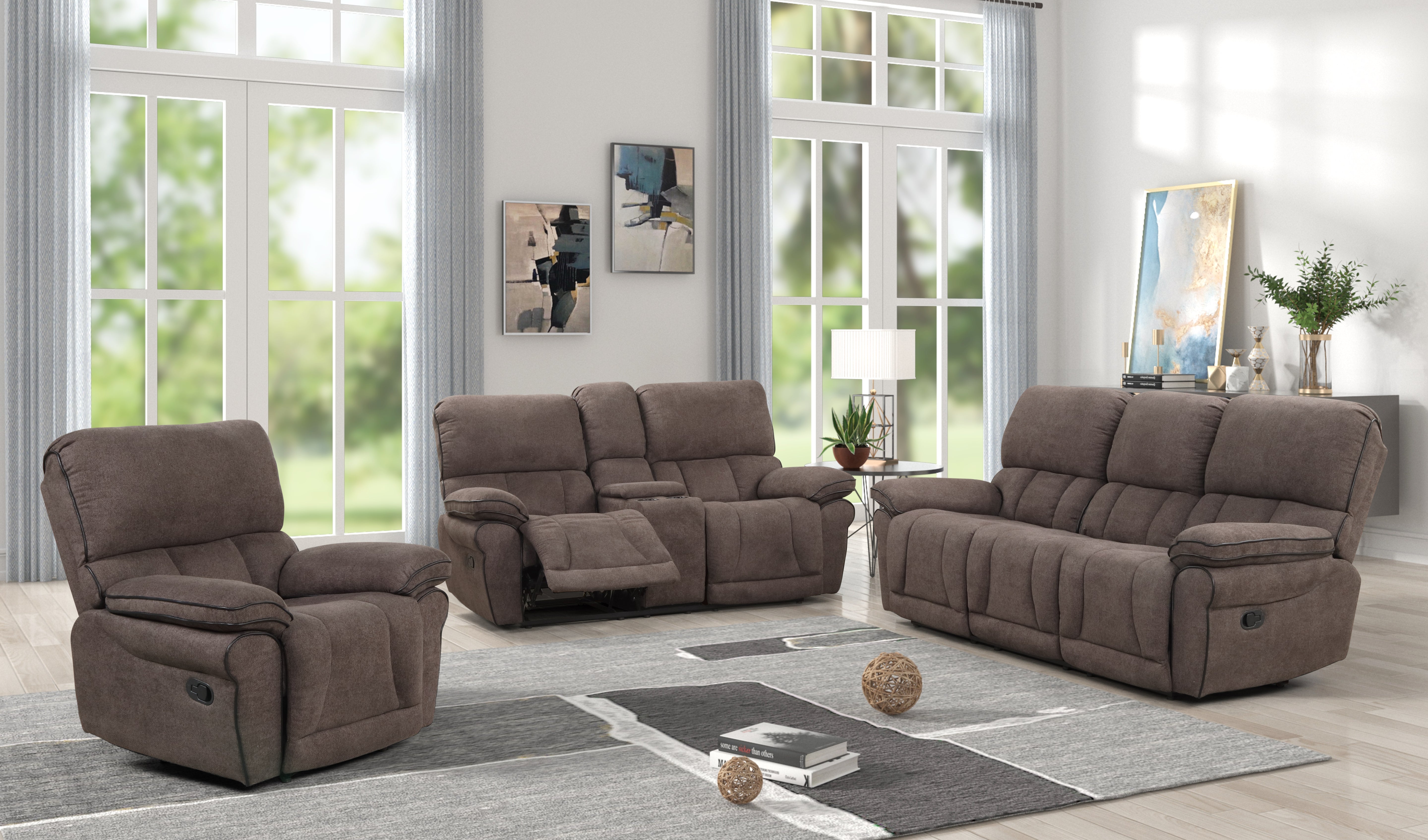 Maylana Recliner Living Room Set, Sofa Loveseat Armchair