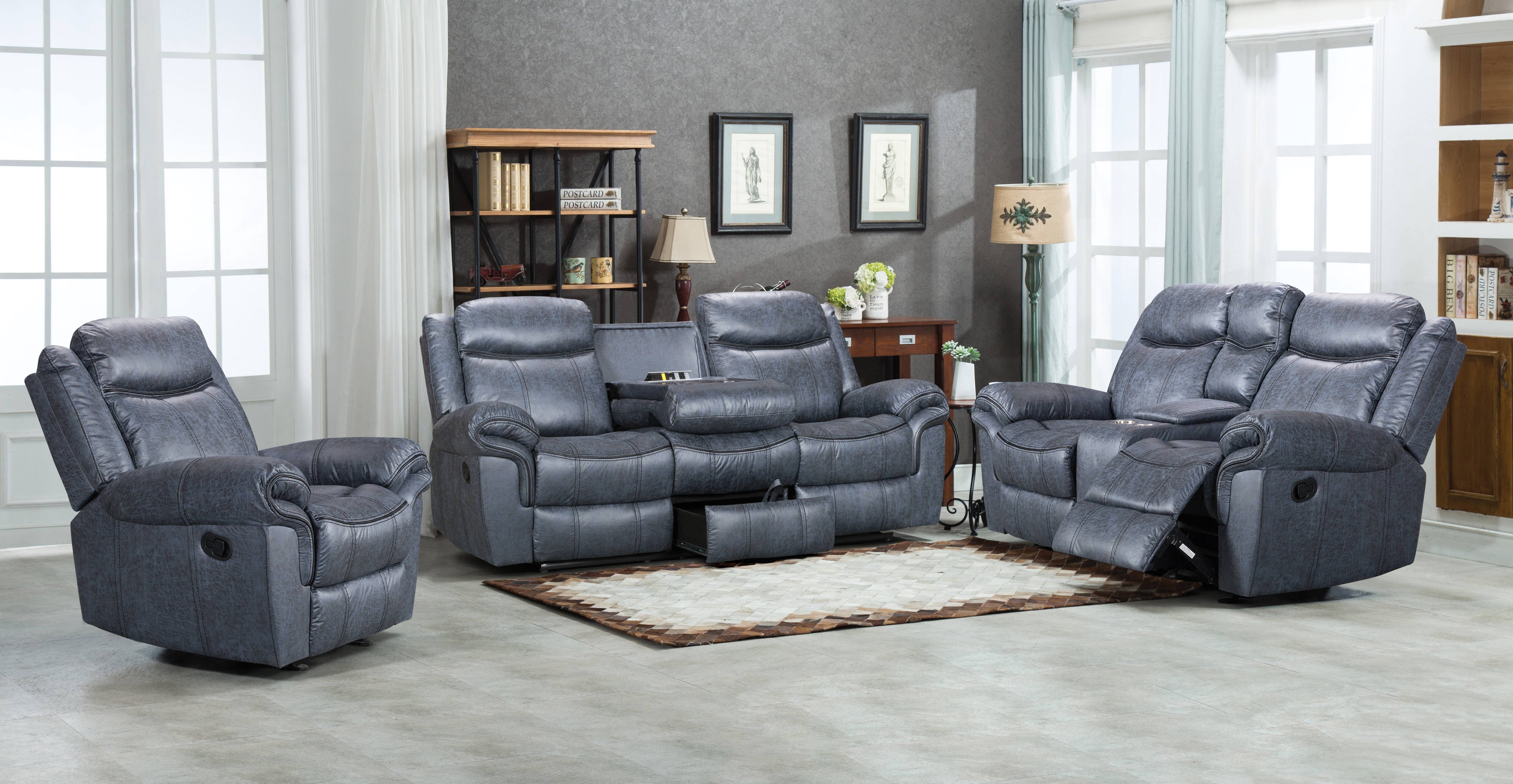 Maxden Recliner Living Room Set, Sofa Loveseat Armchair