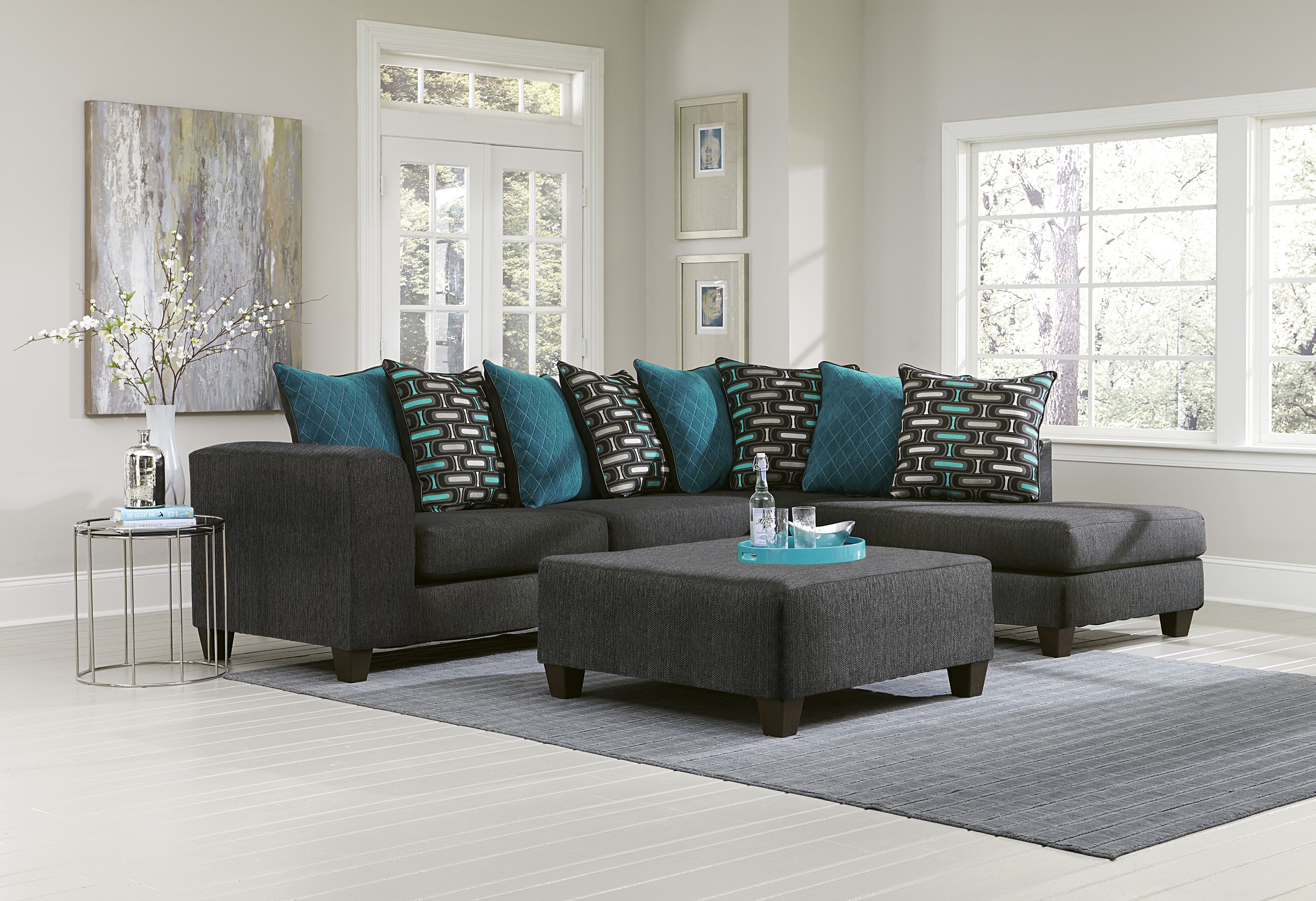 Matsuo Jumbo Sized Sectional with Ottoman