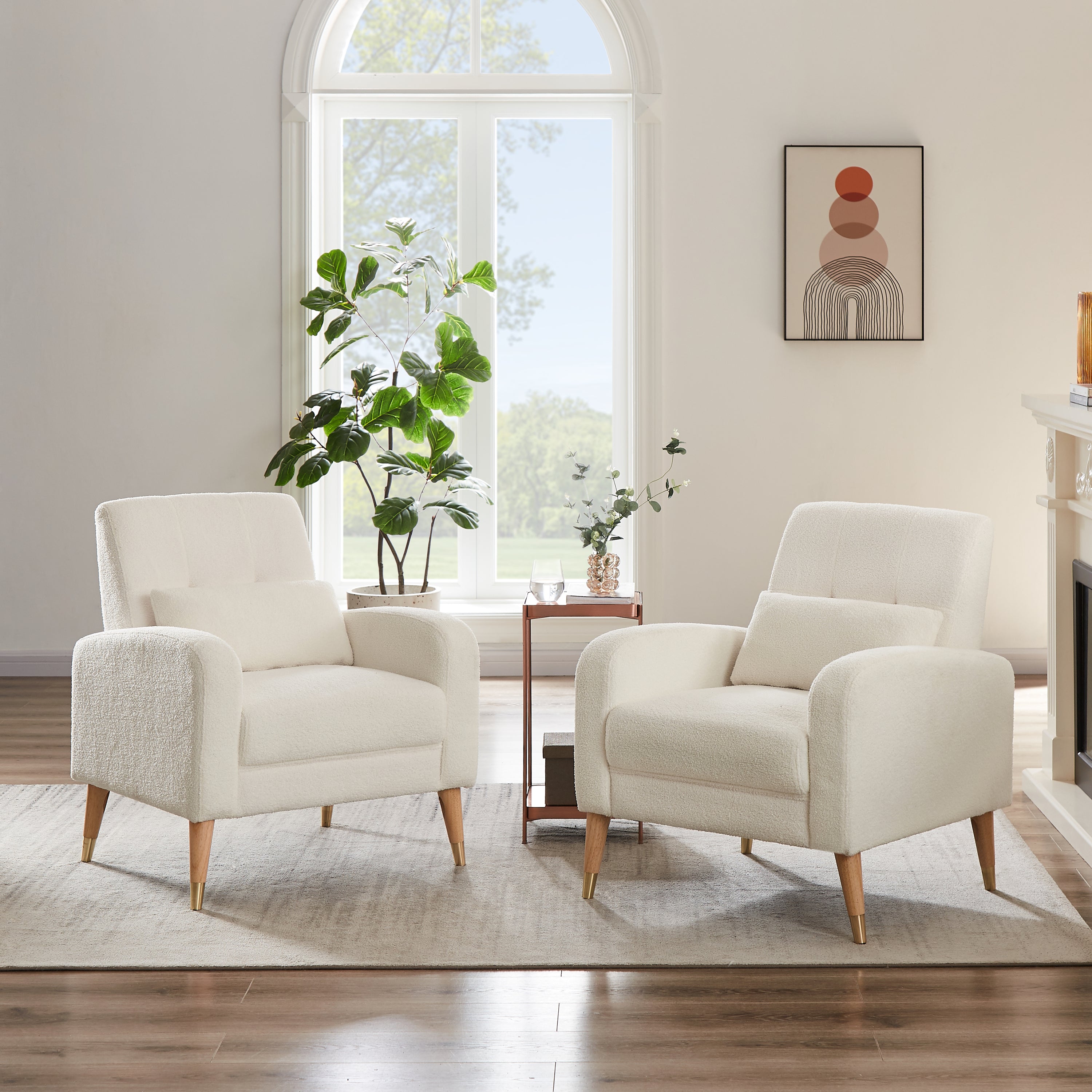 1018 White Accent Chair