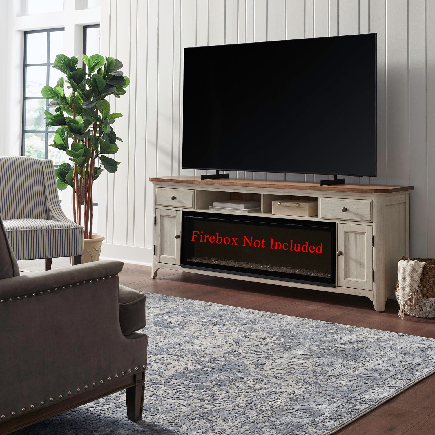 Glessite 79 Inch Fireplace TV Stand