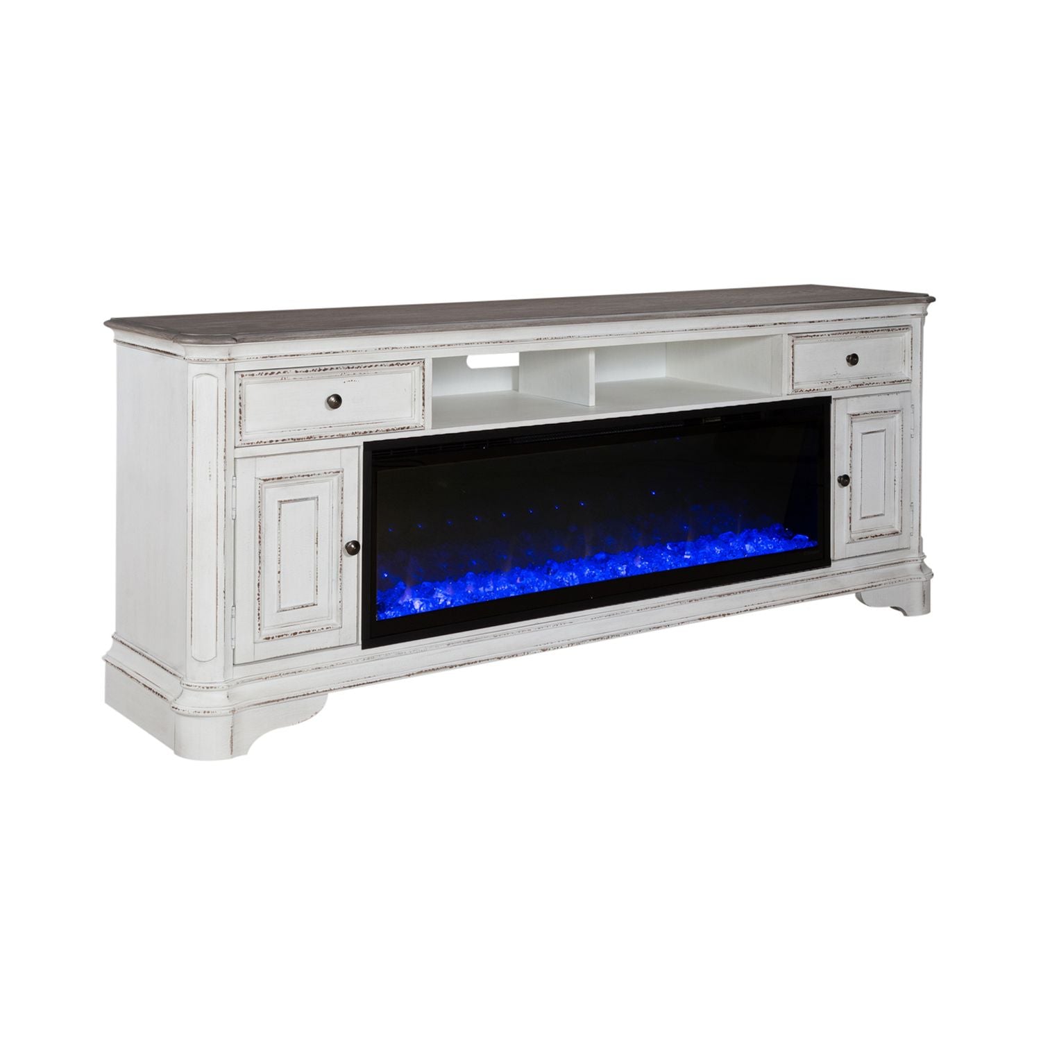 Kemarley 82 Inch TV Stand with Fire