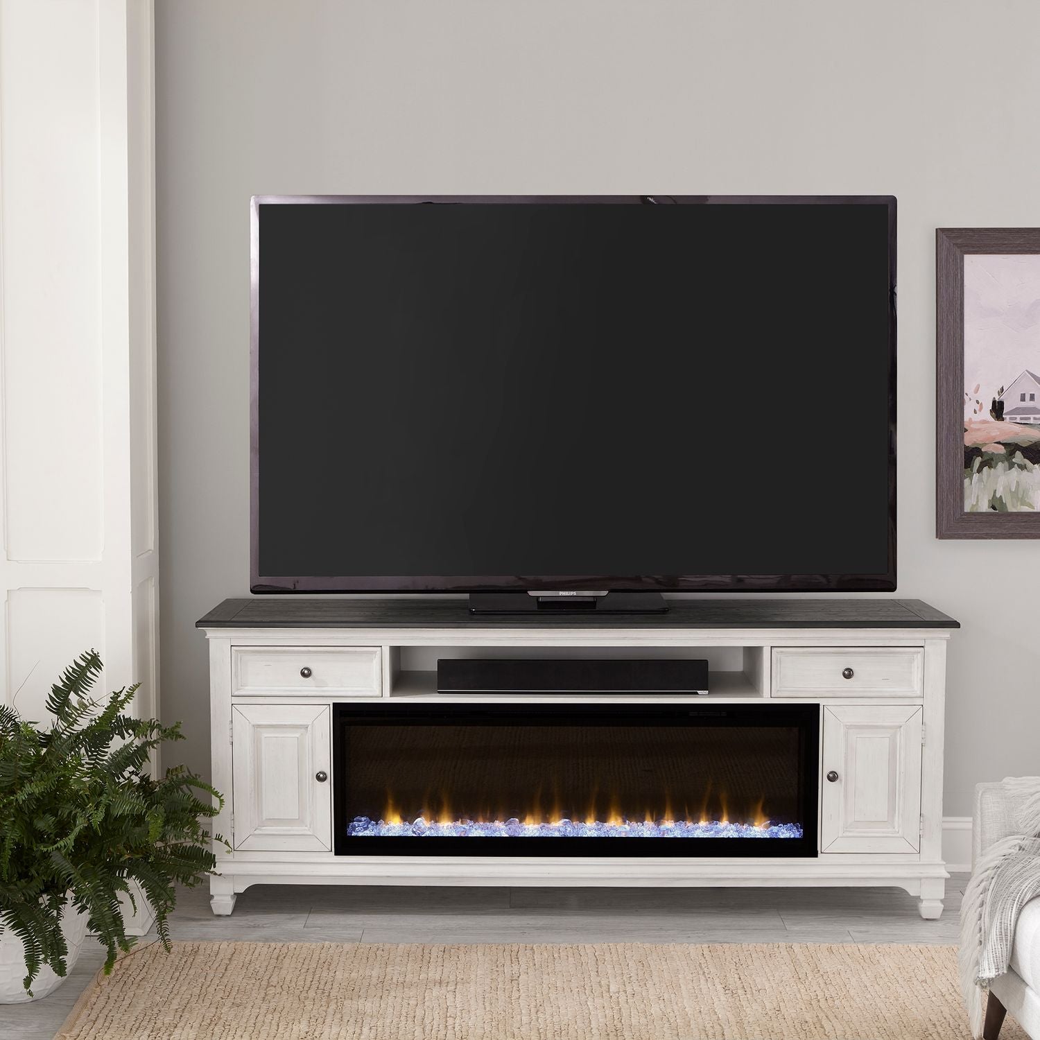 Kaytlynn 80 Inch TV Stand with Fire