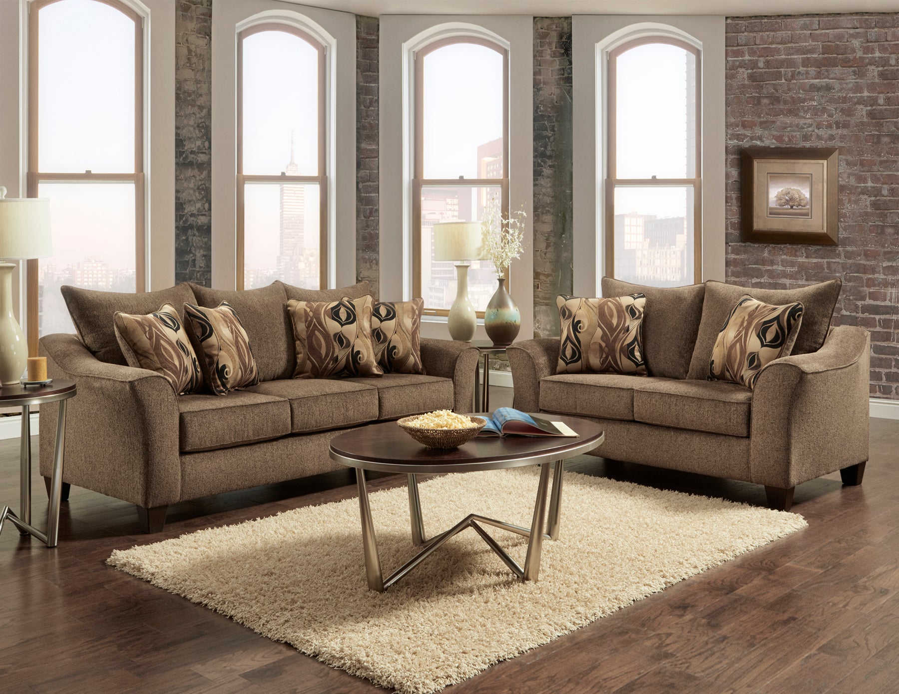 Larimer Living Room Set, Sofa Loveseat Armchair Ottoman