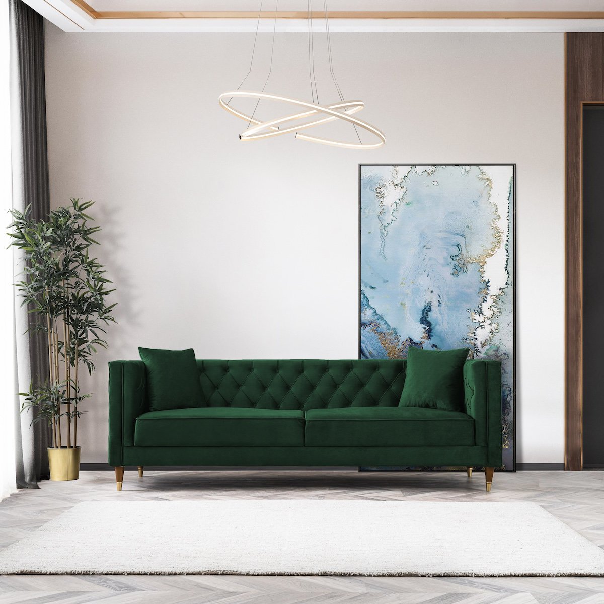 Lewis Sofa Green Velvet