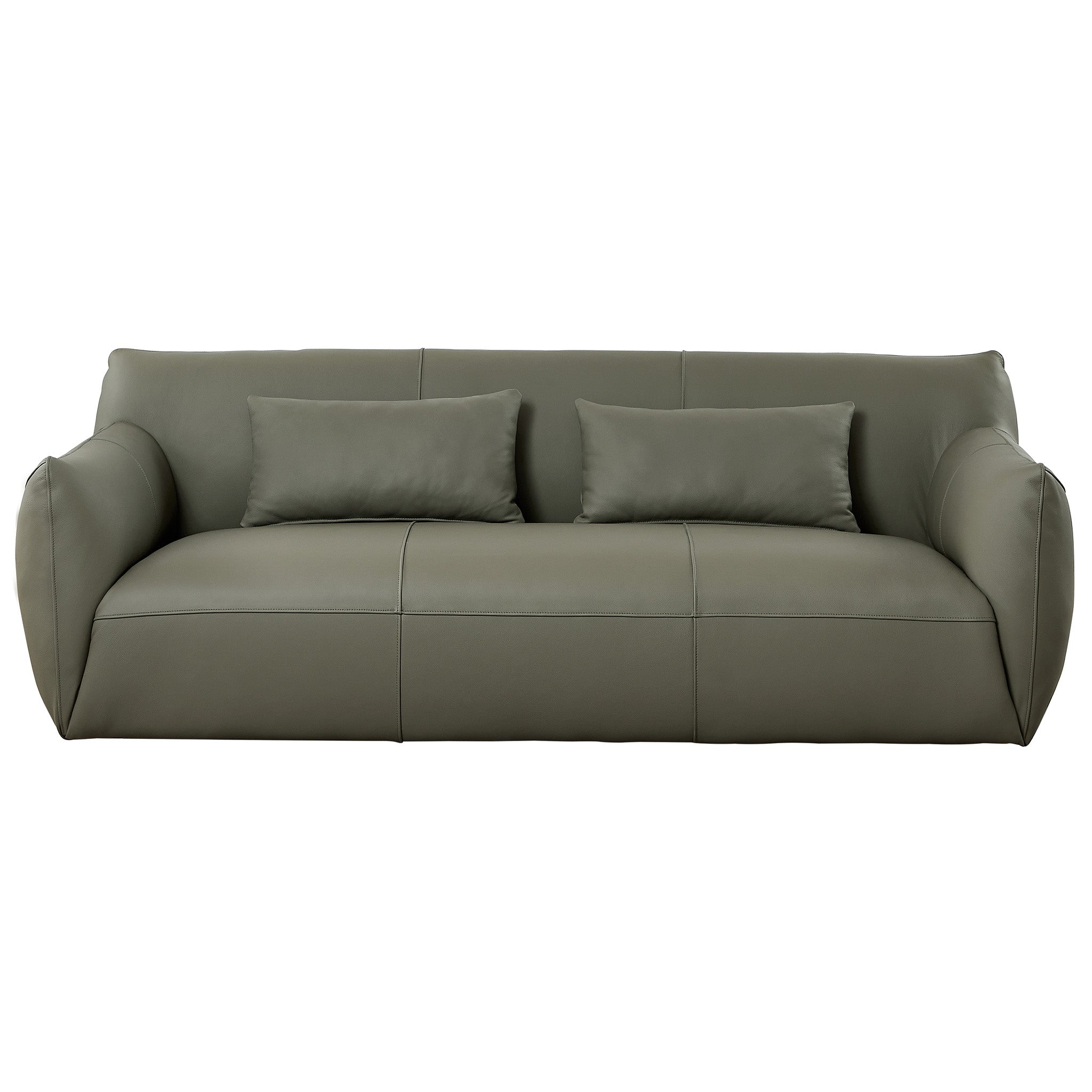 Hucks Leather Sofa Olive Green