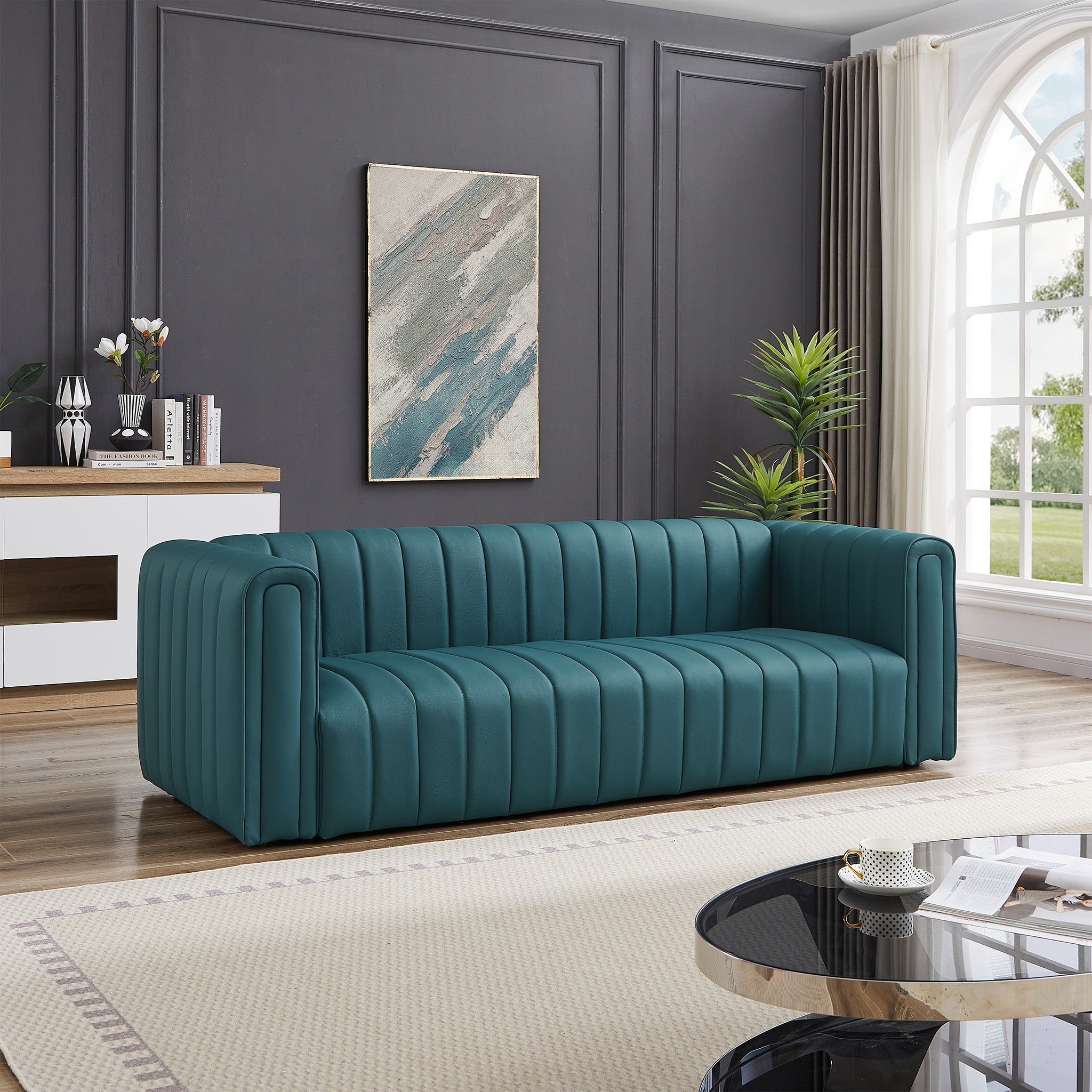 Denver Sofa Blue Leather