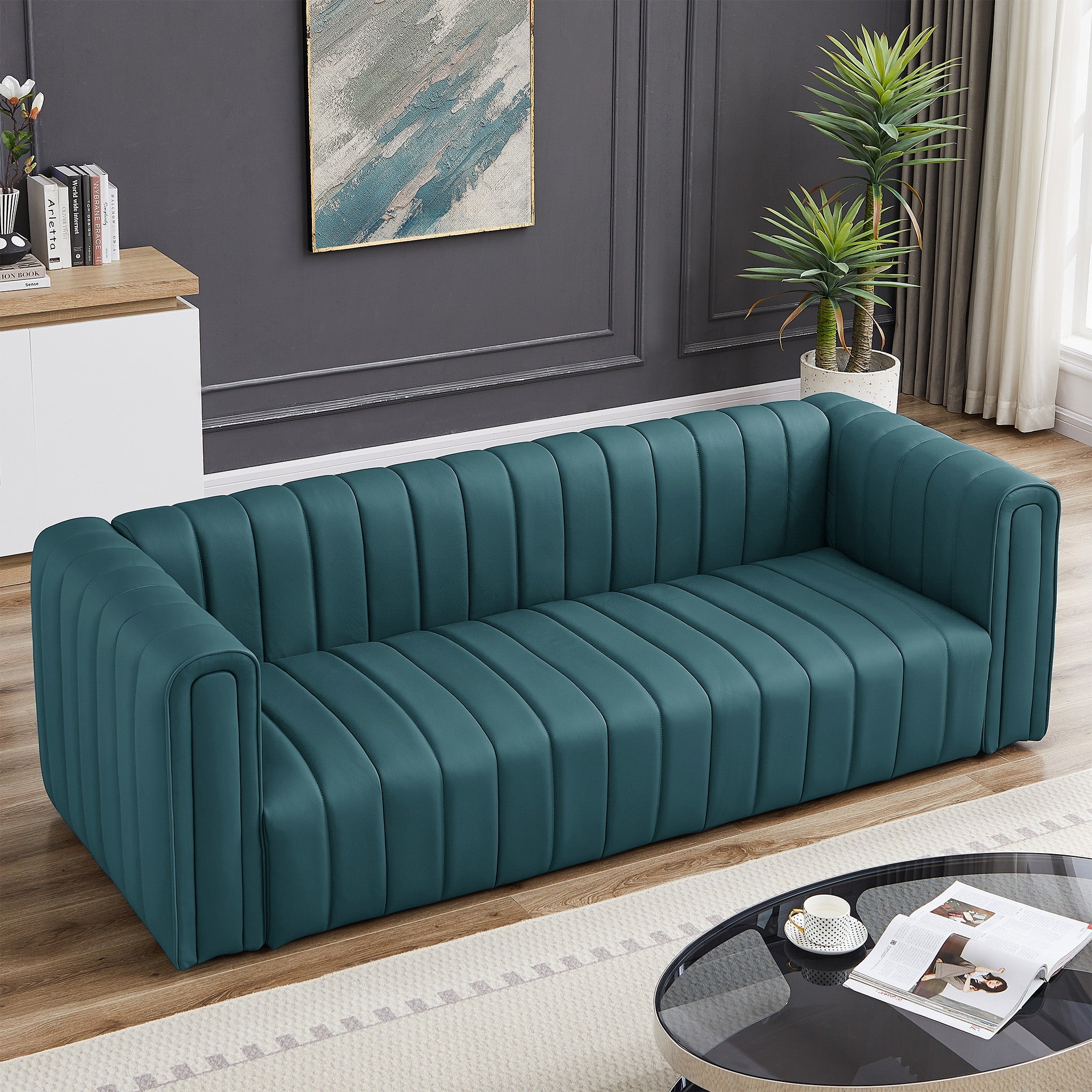 Denver Sofa Blue Leather