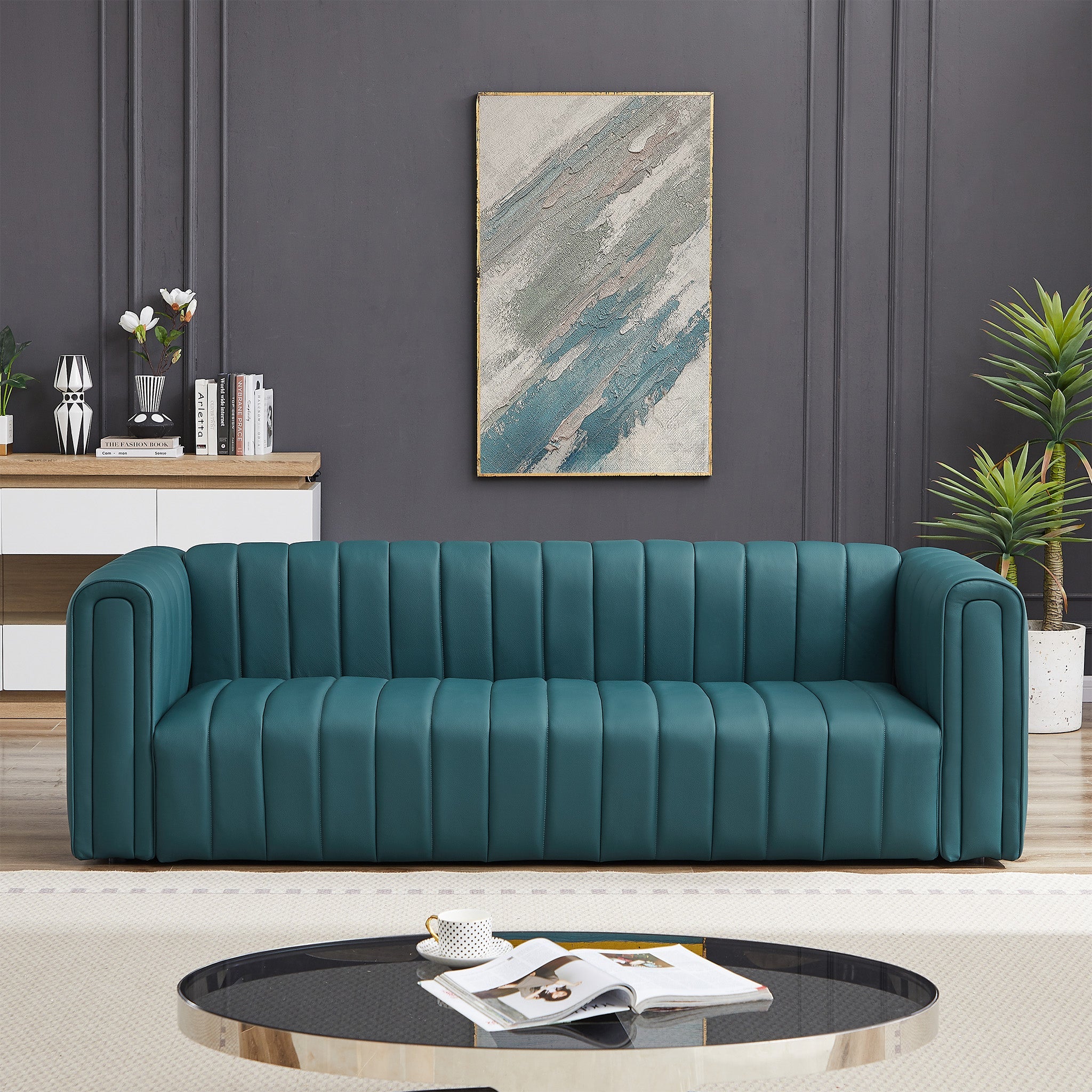 Denver Sofa Blue Leather