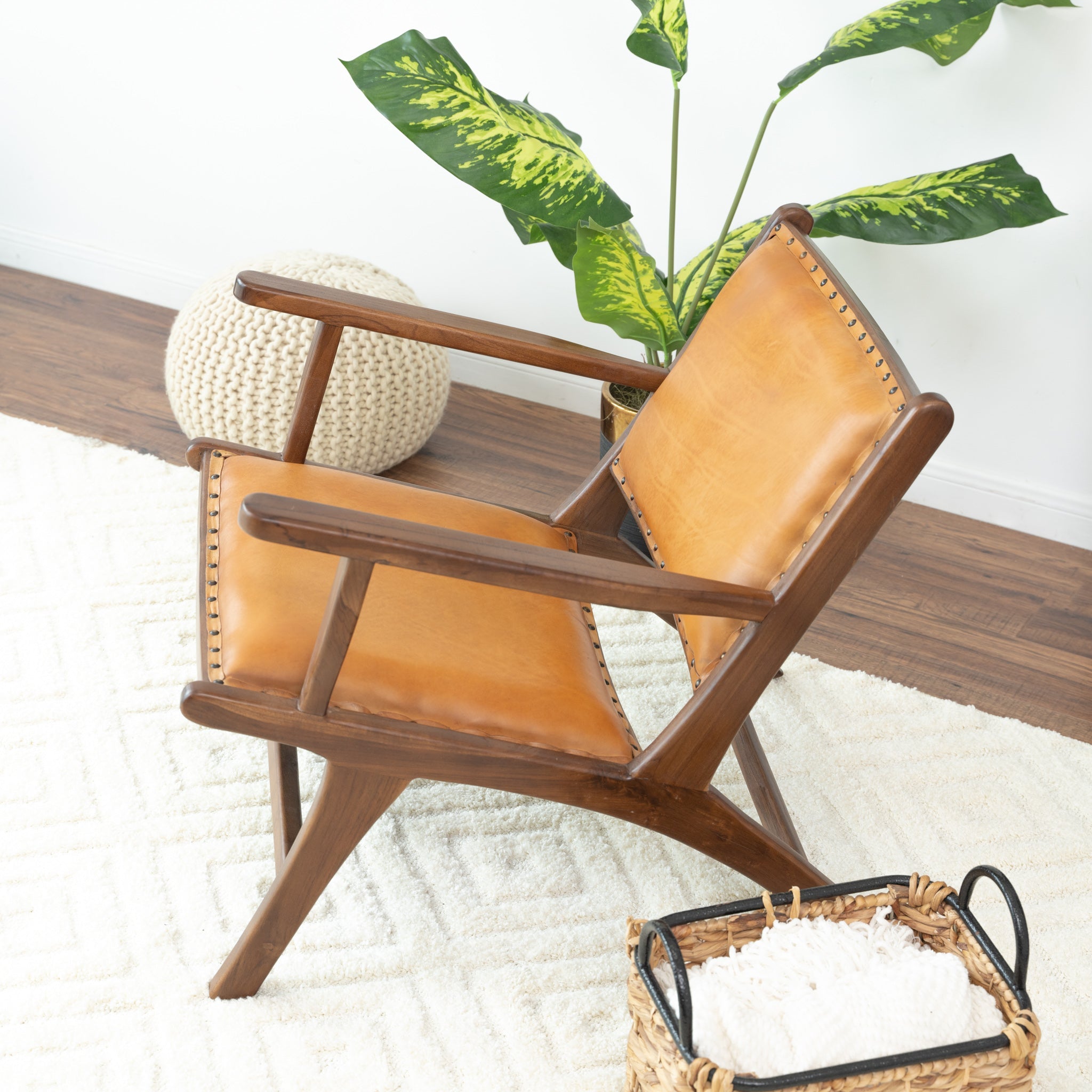 Makasar Leather Arm Chair