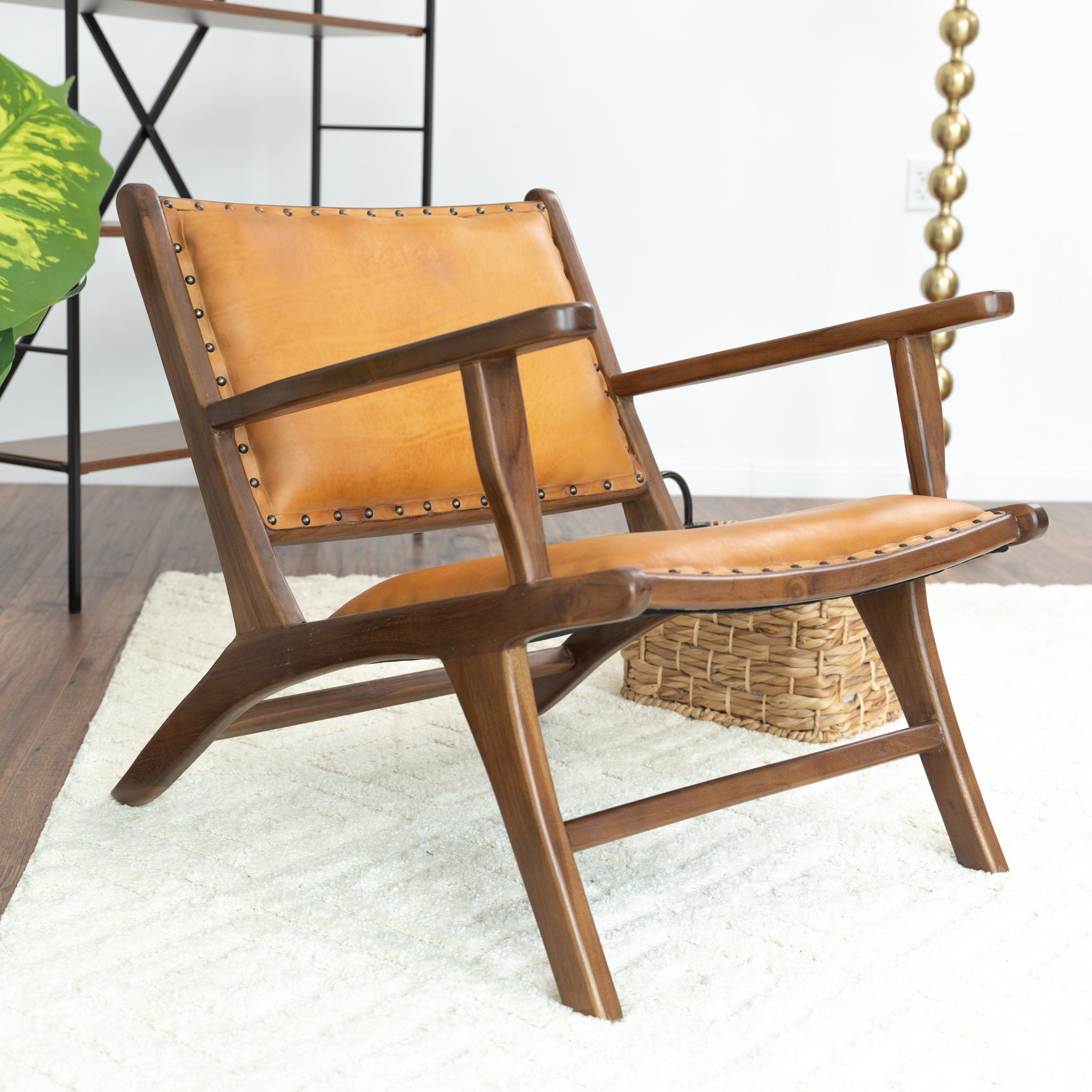 Makasar Leather Arm Chair