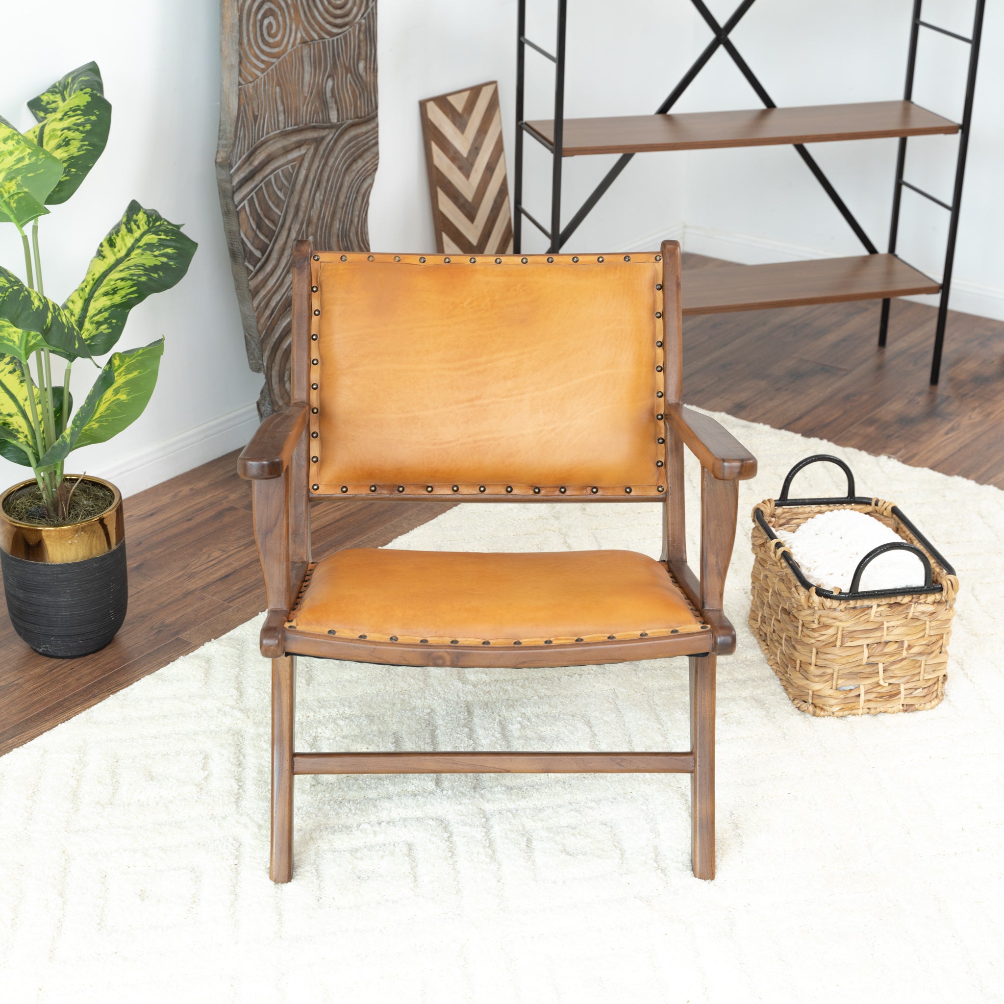 Makasar Leather Arm Chair