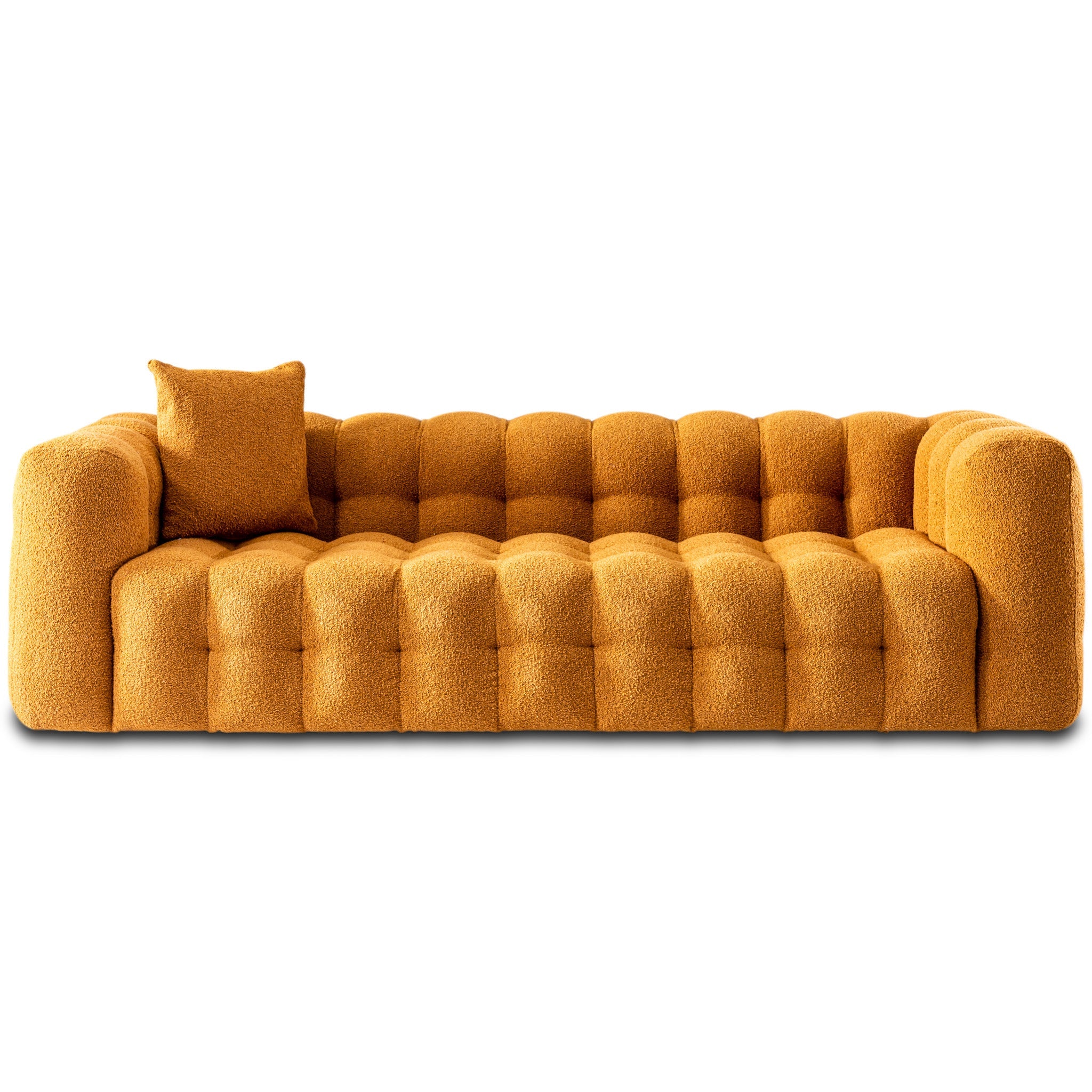 Marceille Modern Sofa Boucle Fabric Couch in Orange