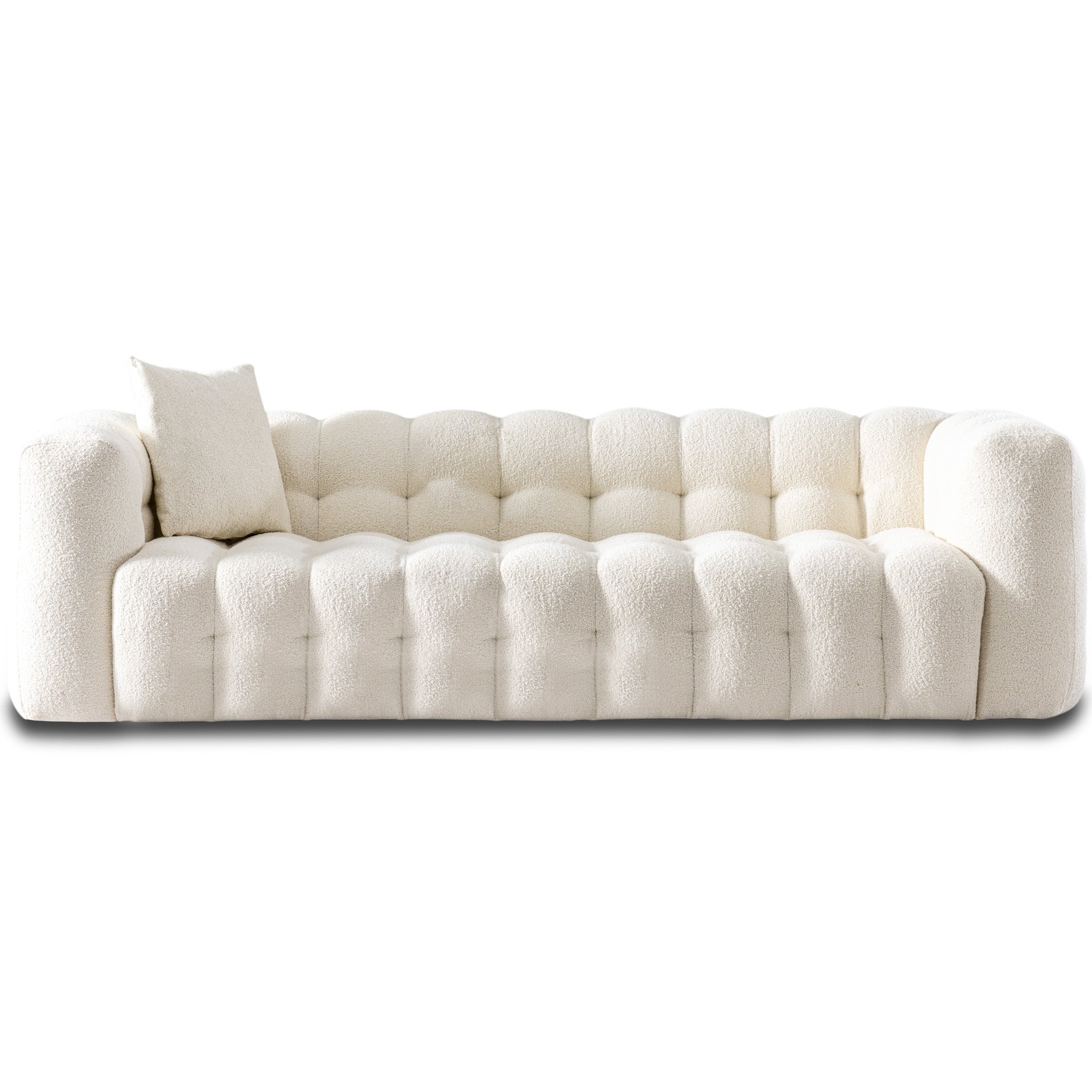 Marceille Modern Sofas Tufted Boucle Fabric in Cream