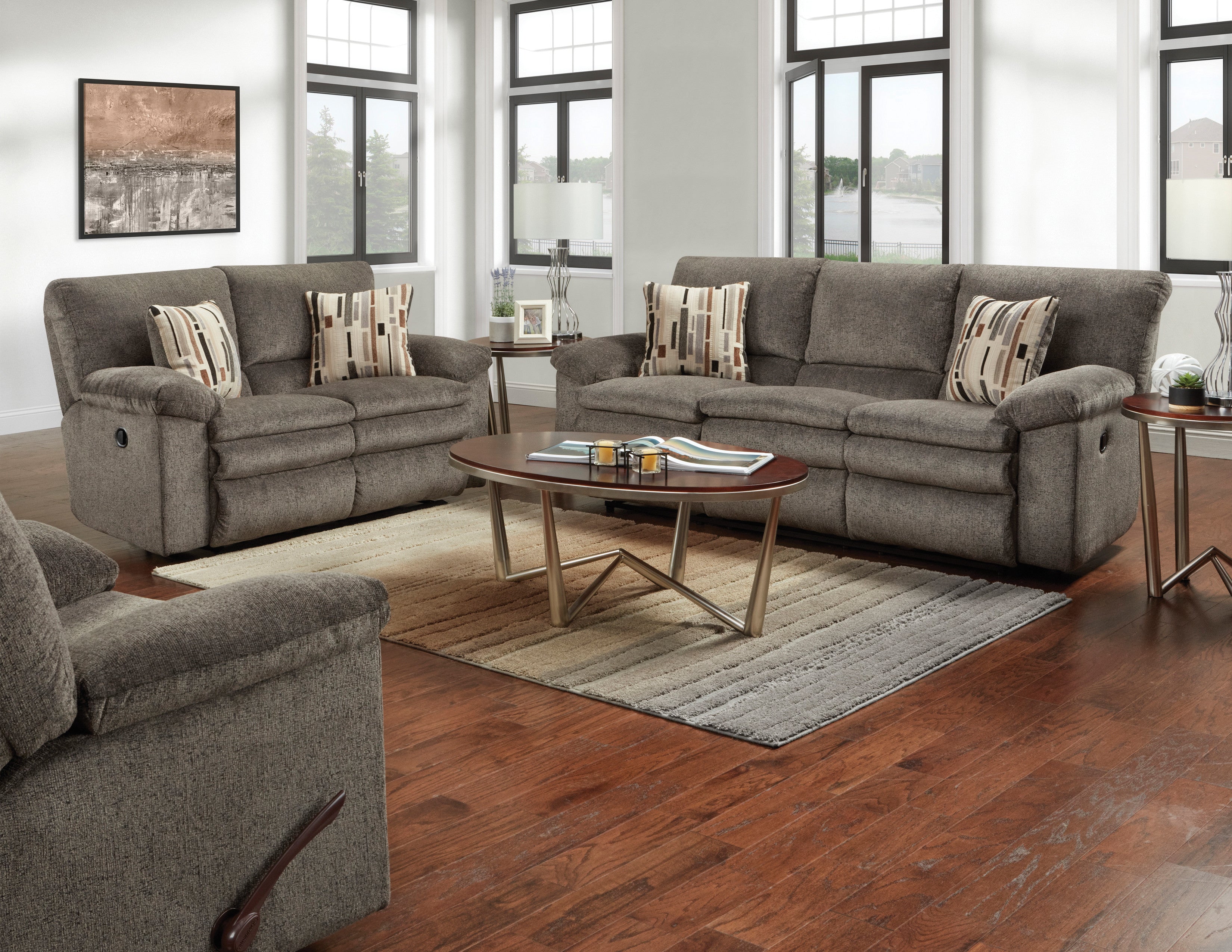 Maxa Recliner Living Room Set, Sofa Loveseat