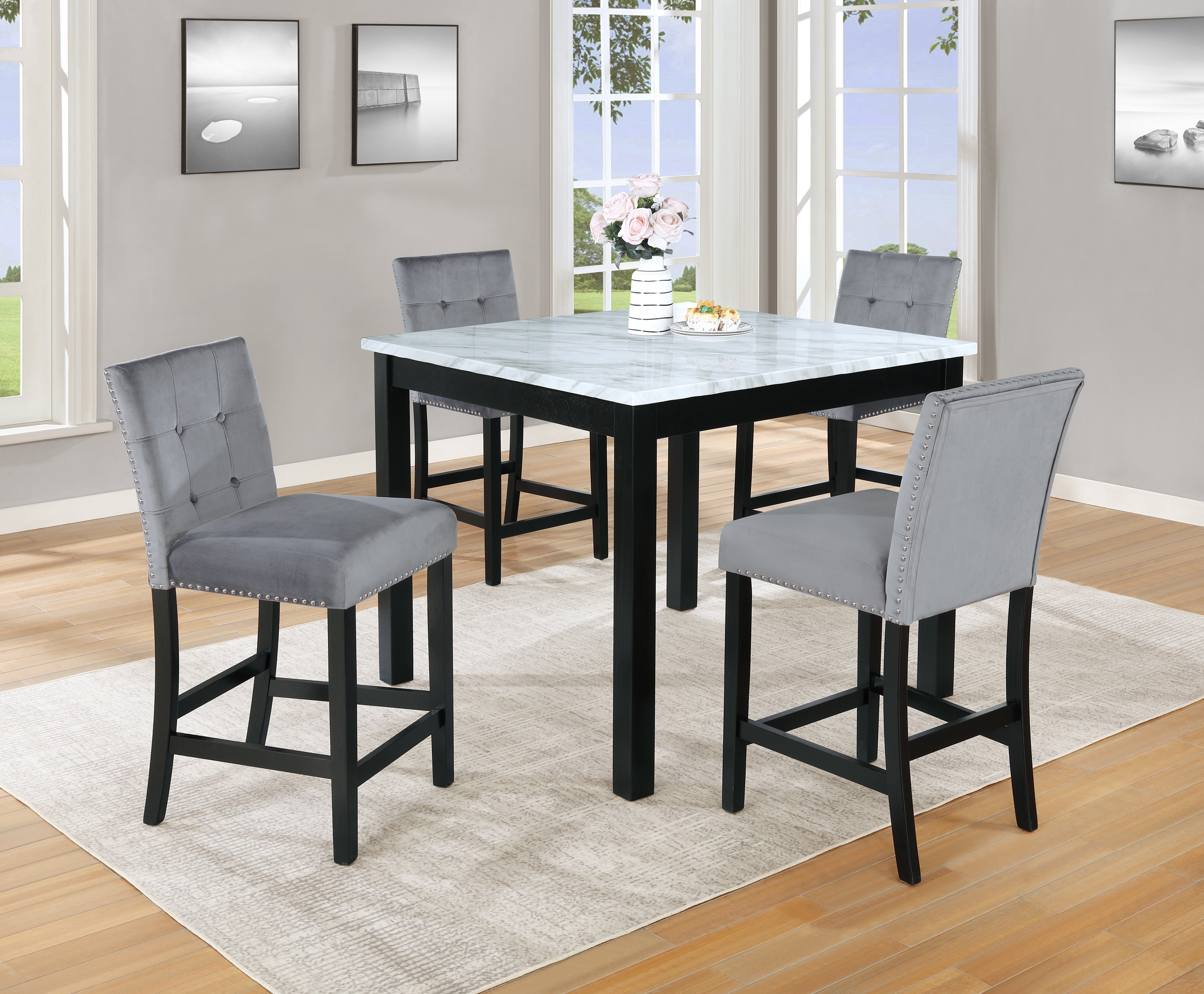 Nathanuel Dining Table and 4 Chairs