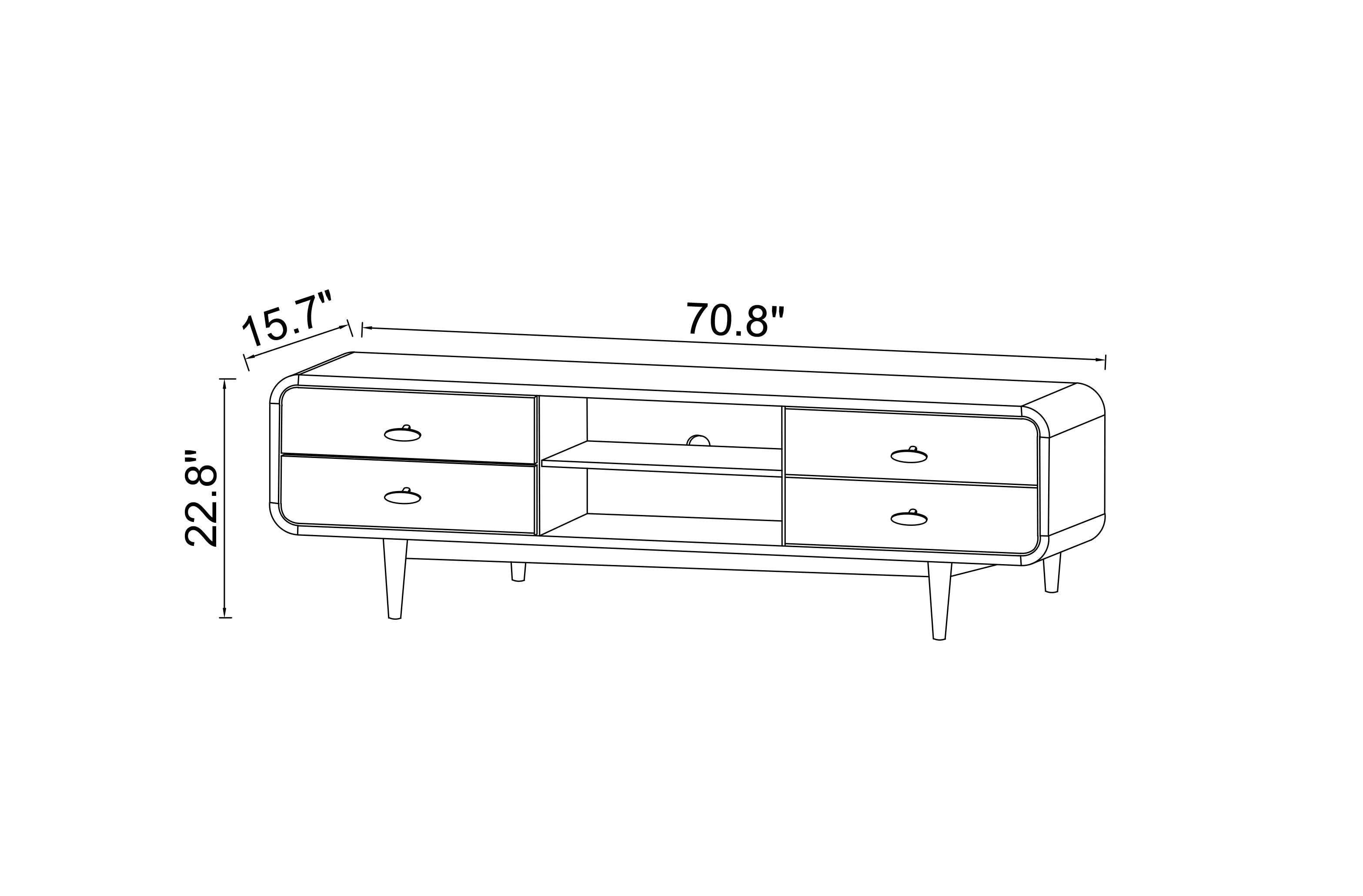 Stein Mid Century Modern Style TV Stand TV's up to 65"