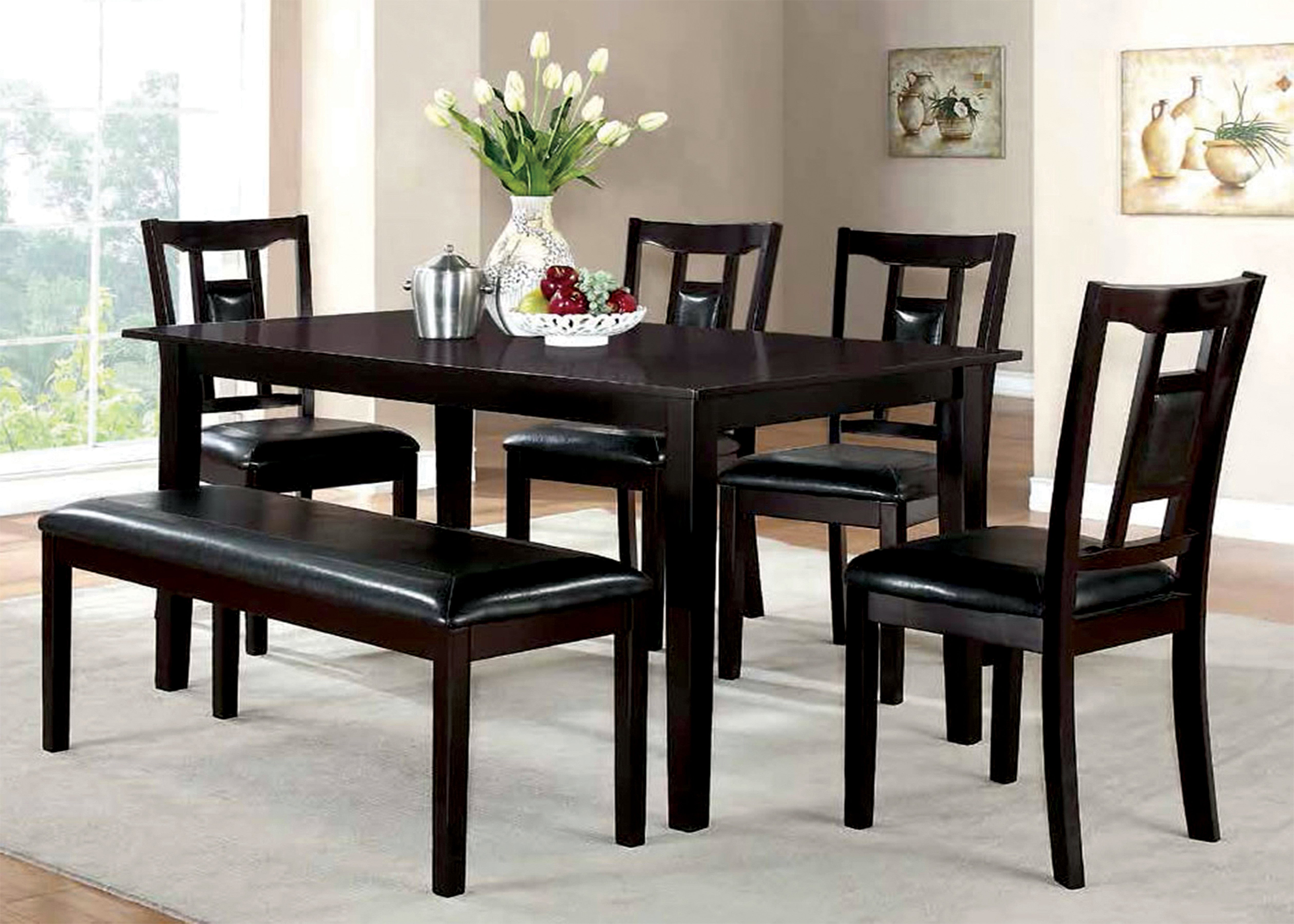 Nevil Dining Table, 4 Chairs and Bench