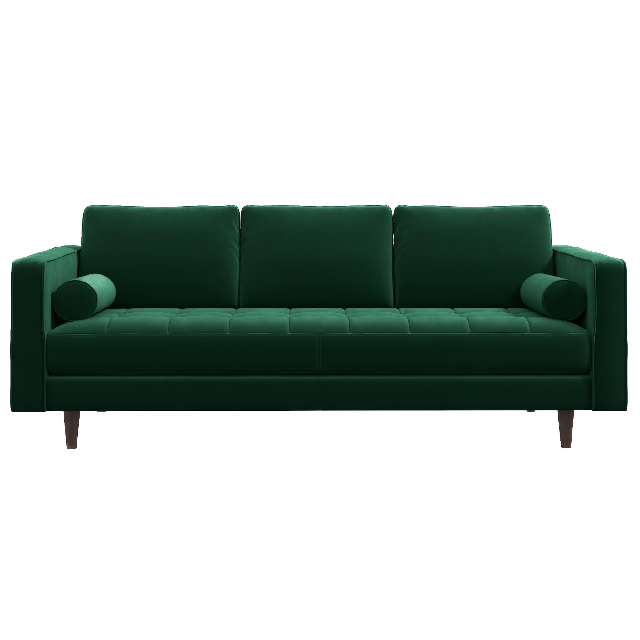 Tessa Dark Green Velvet Sofa 84"