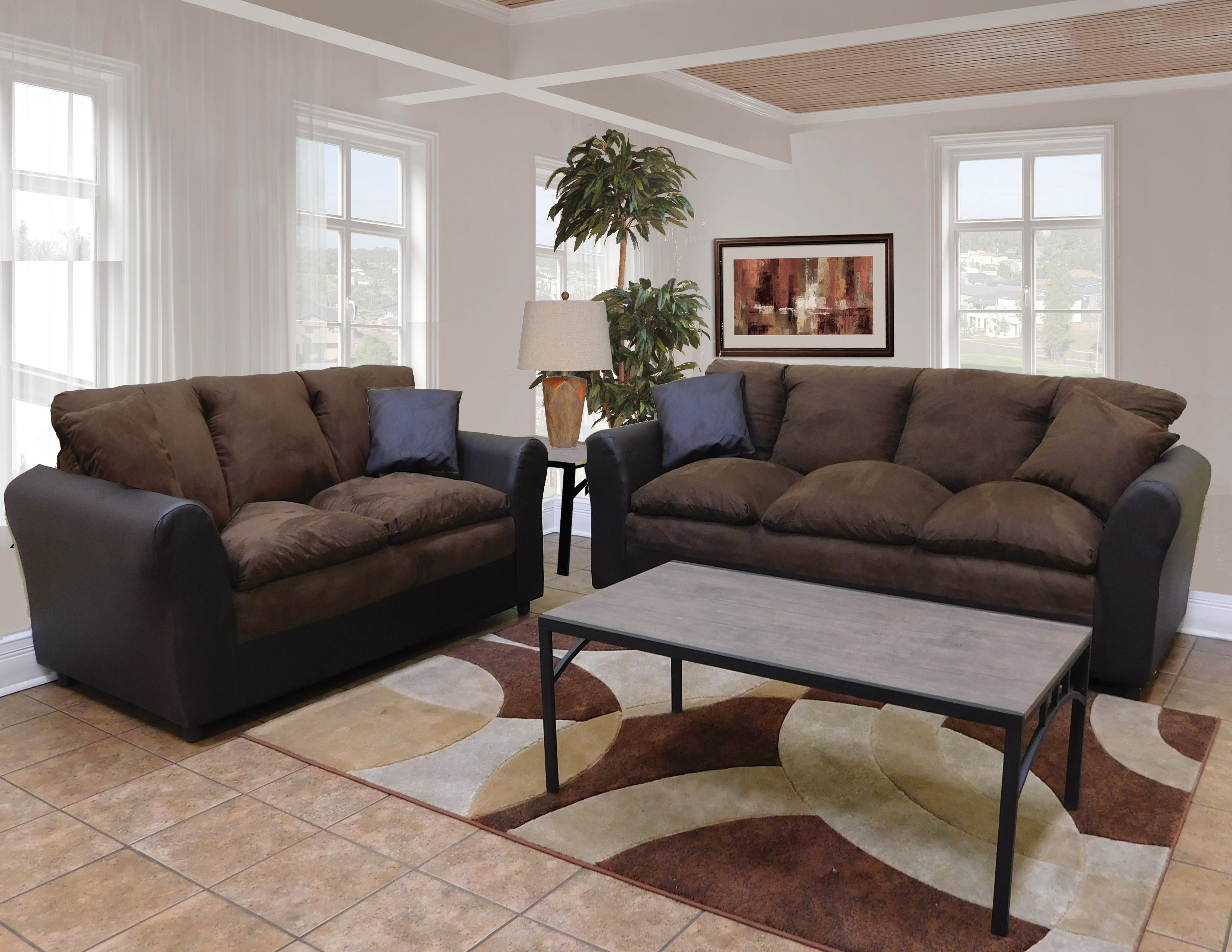 Massaoud Living Room Set, Sofa Loveseat