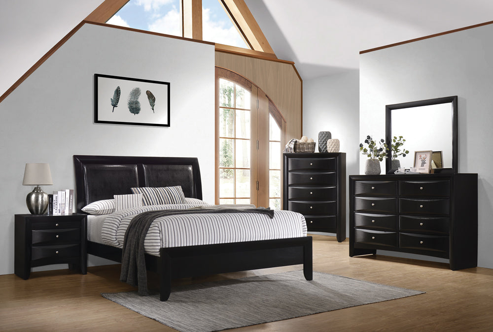 Briana Centerpiece Upholstered & Platform Bed Black