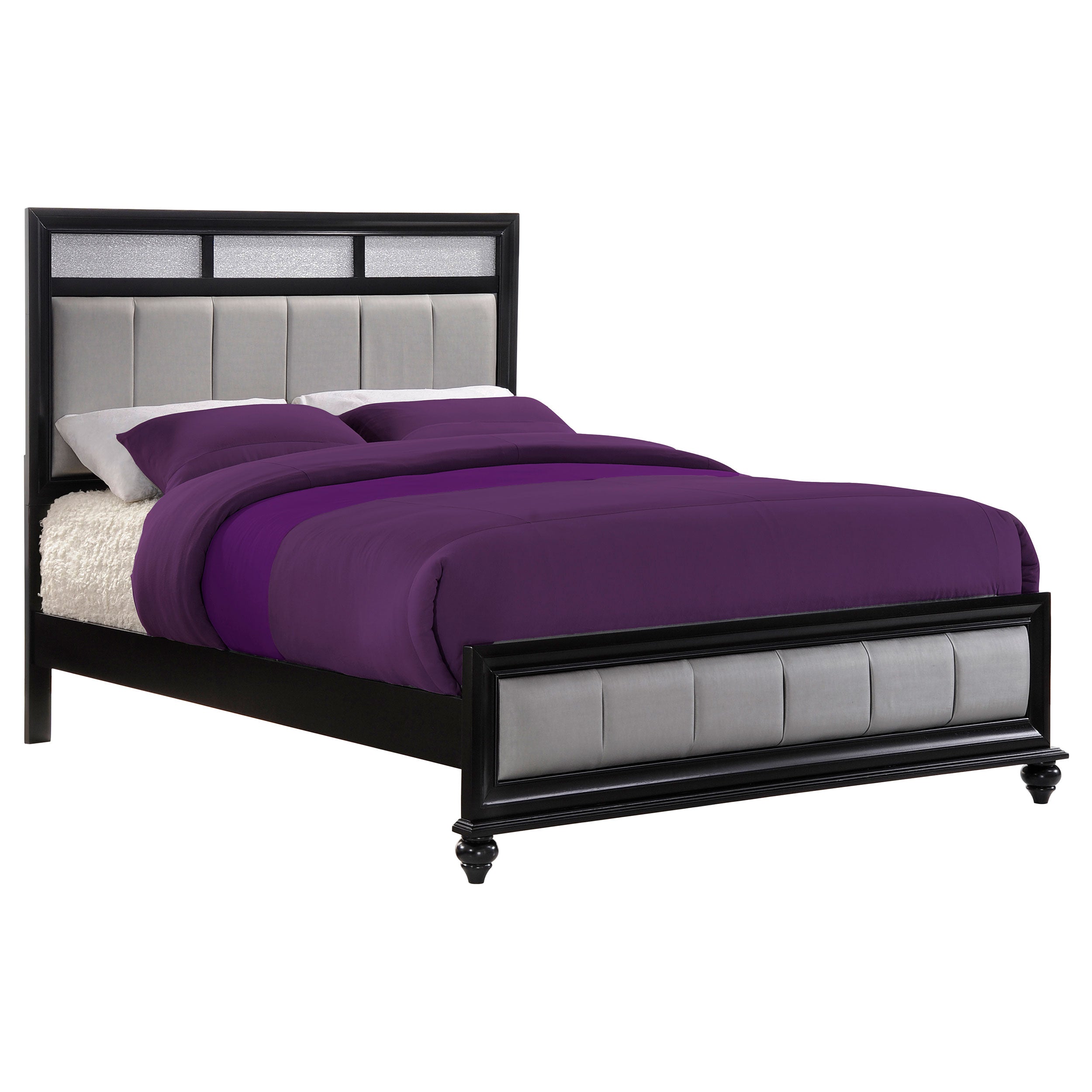 Barzini Comfort and Stylish Magnificent Bed Eastern King Black and Grey Upholstered