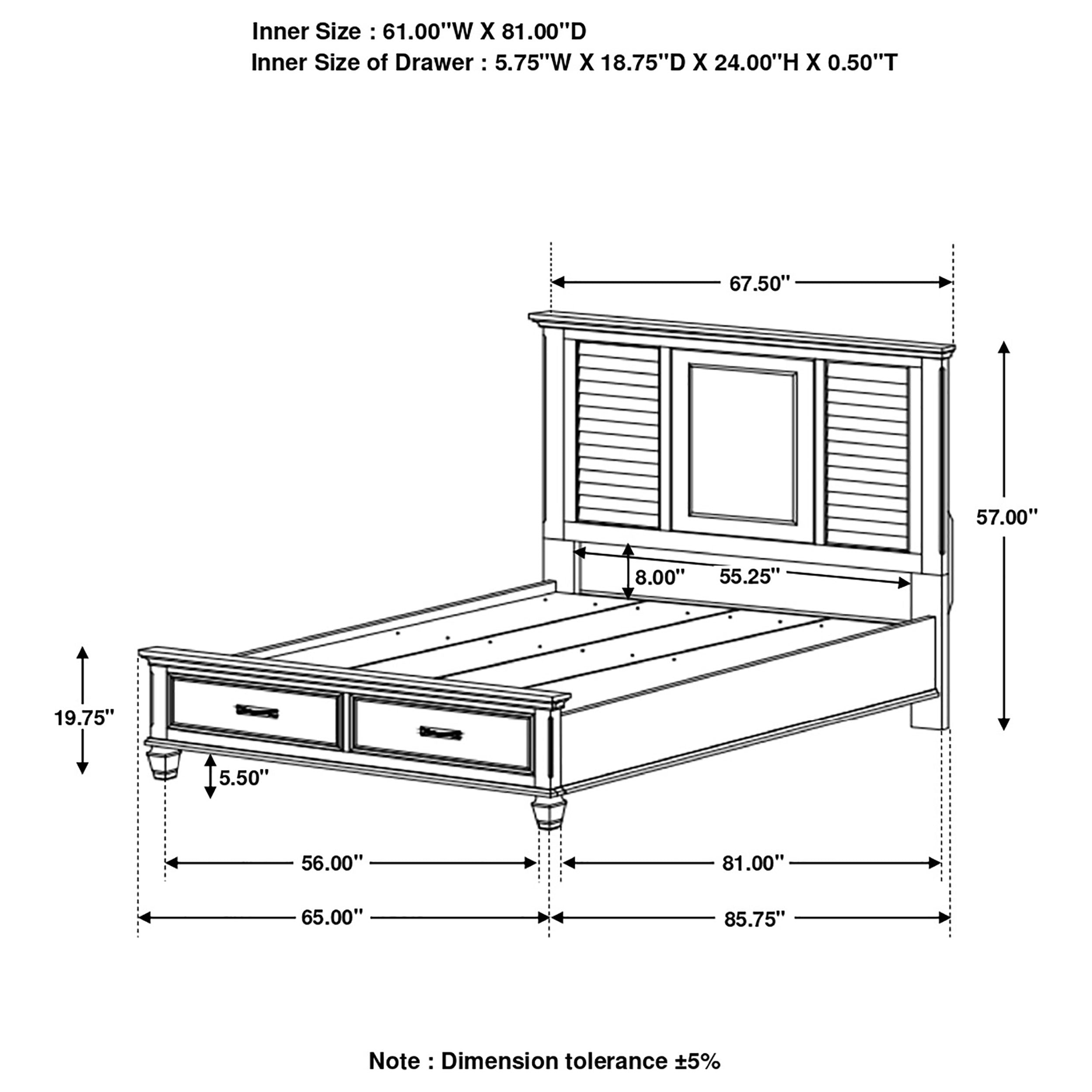 Franco Rustic Vibe & Tropical Design Bed