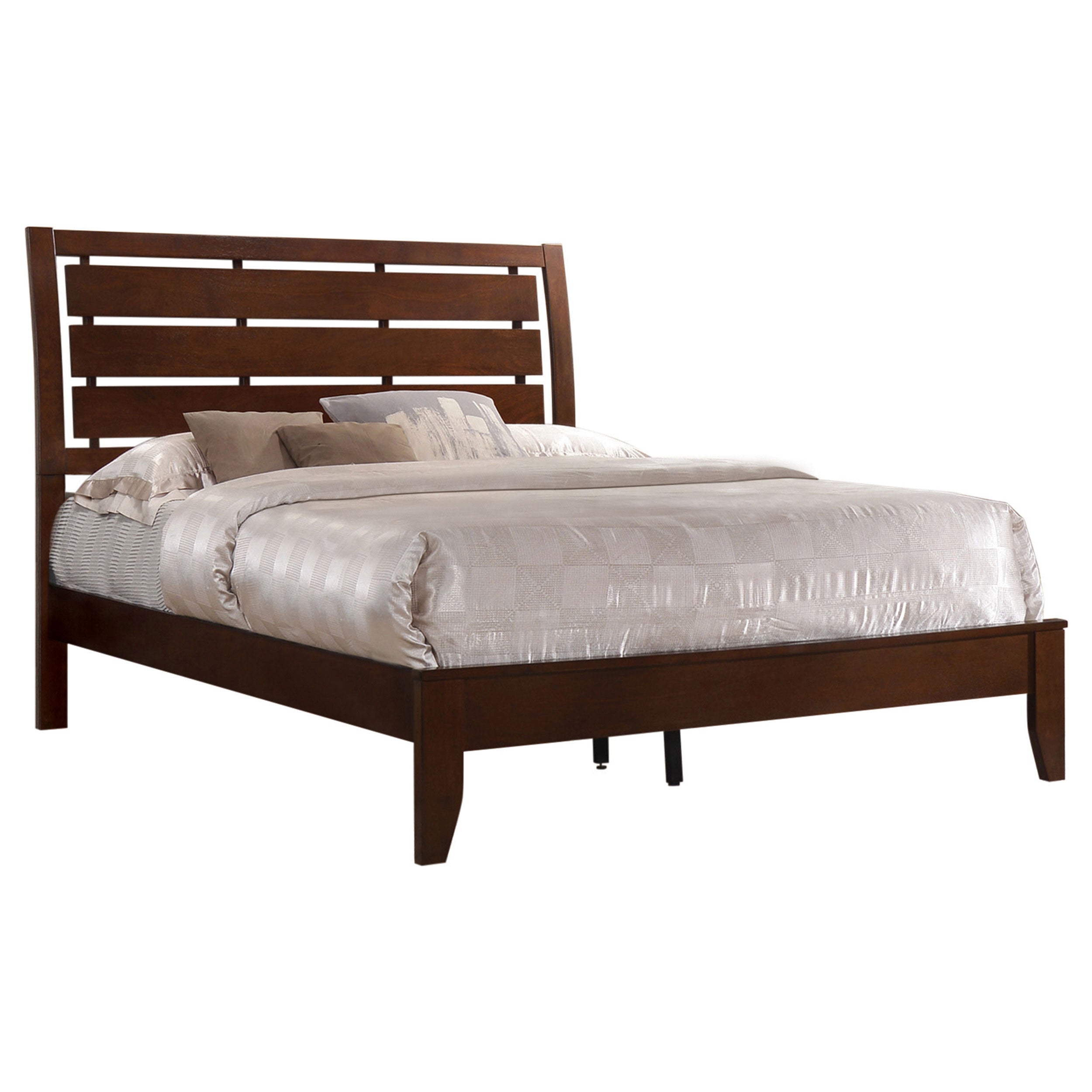 Serenity Youth Bedroom or Guest Room Panel Bed Eastern King Rich Merlot Without Cut-out Headboard