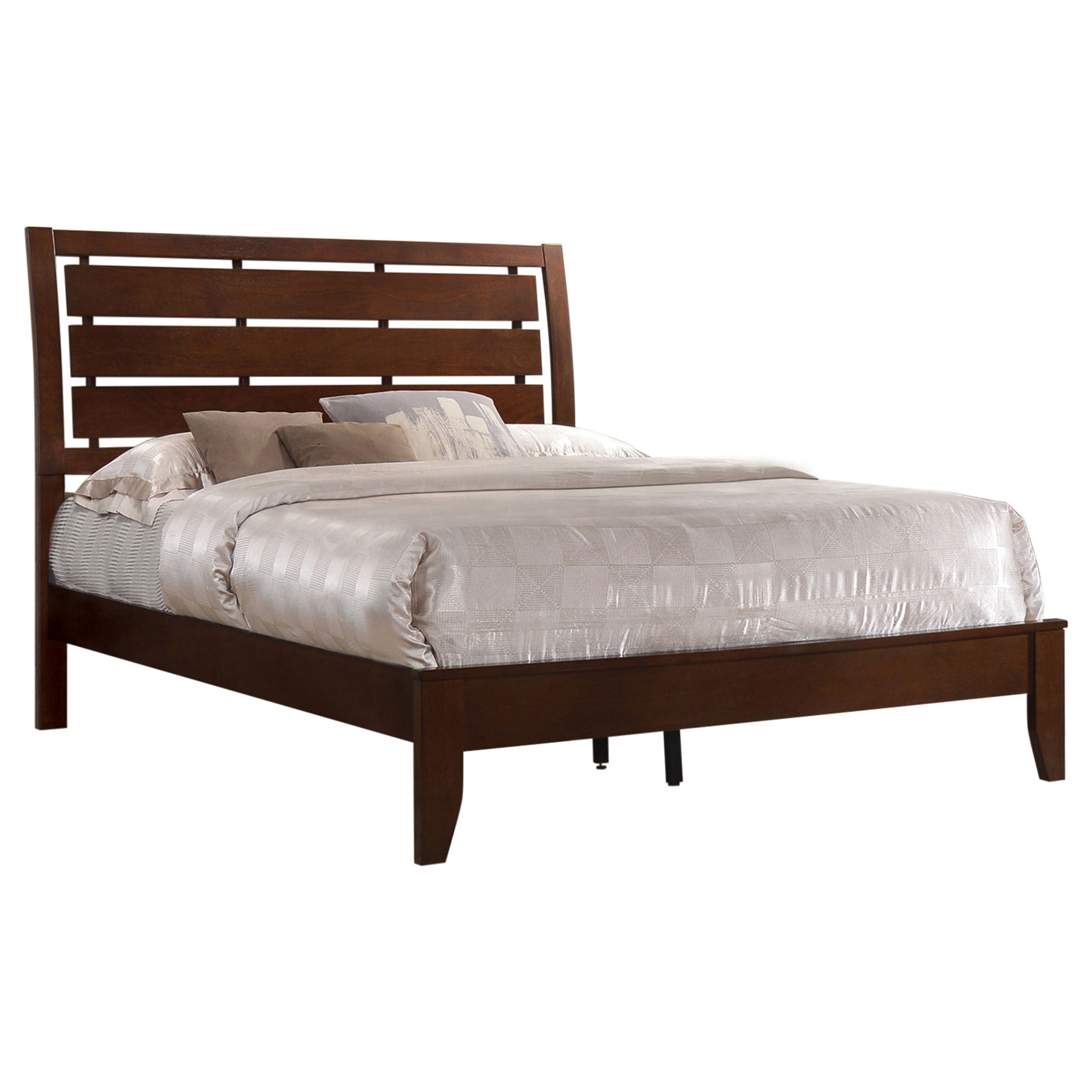 Serenity Youth Bedroom or Guest Room Panel Bed Queen Rich Merlot Without Cut-out Headboard