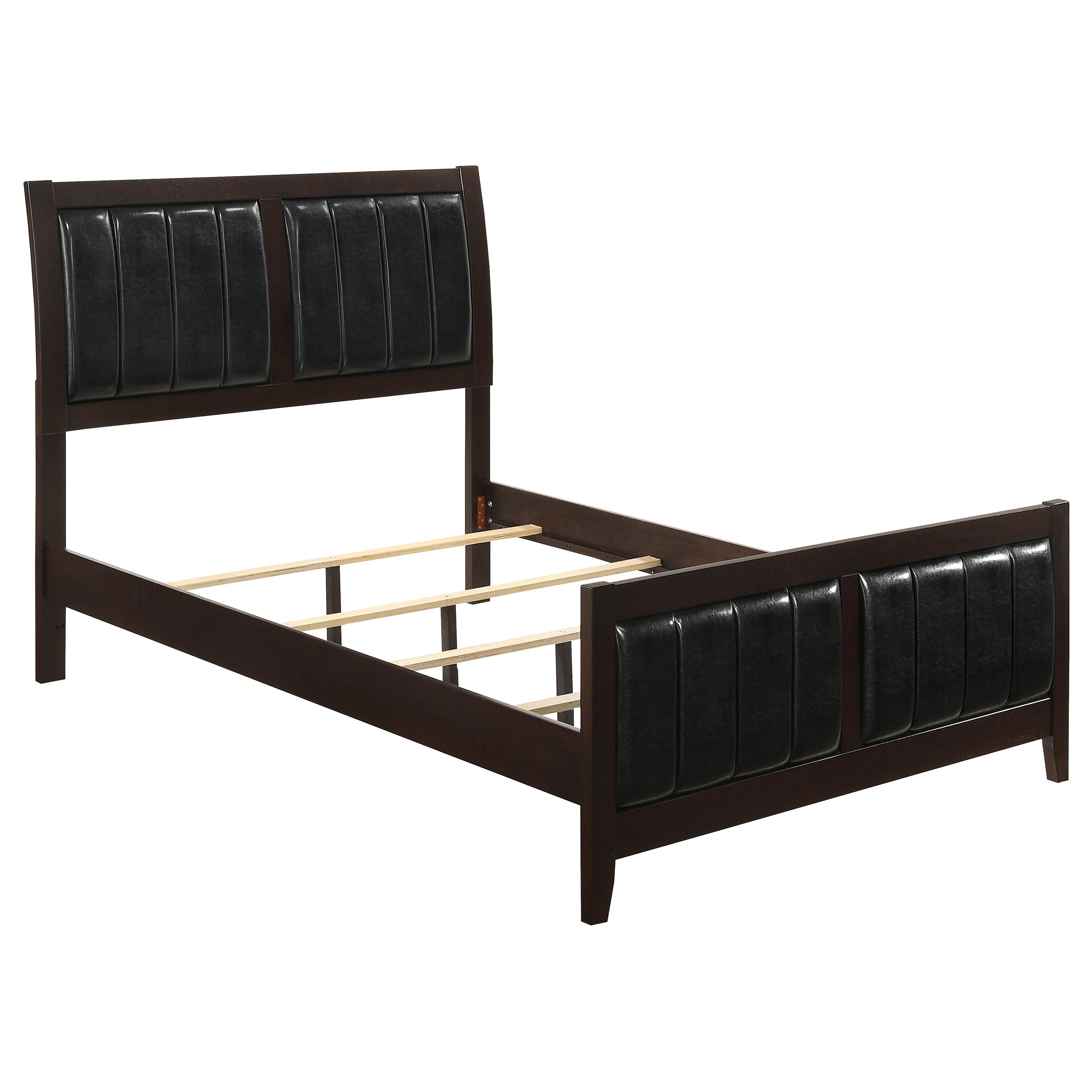 Carlton Upholstered Panel Bed Cappuccino and Black Full