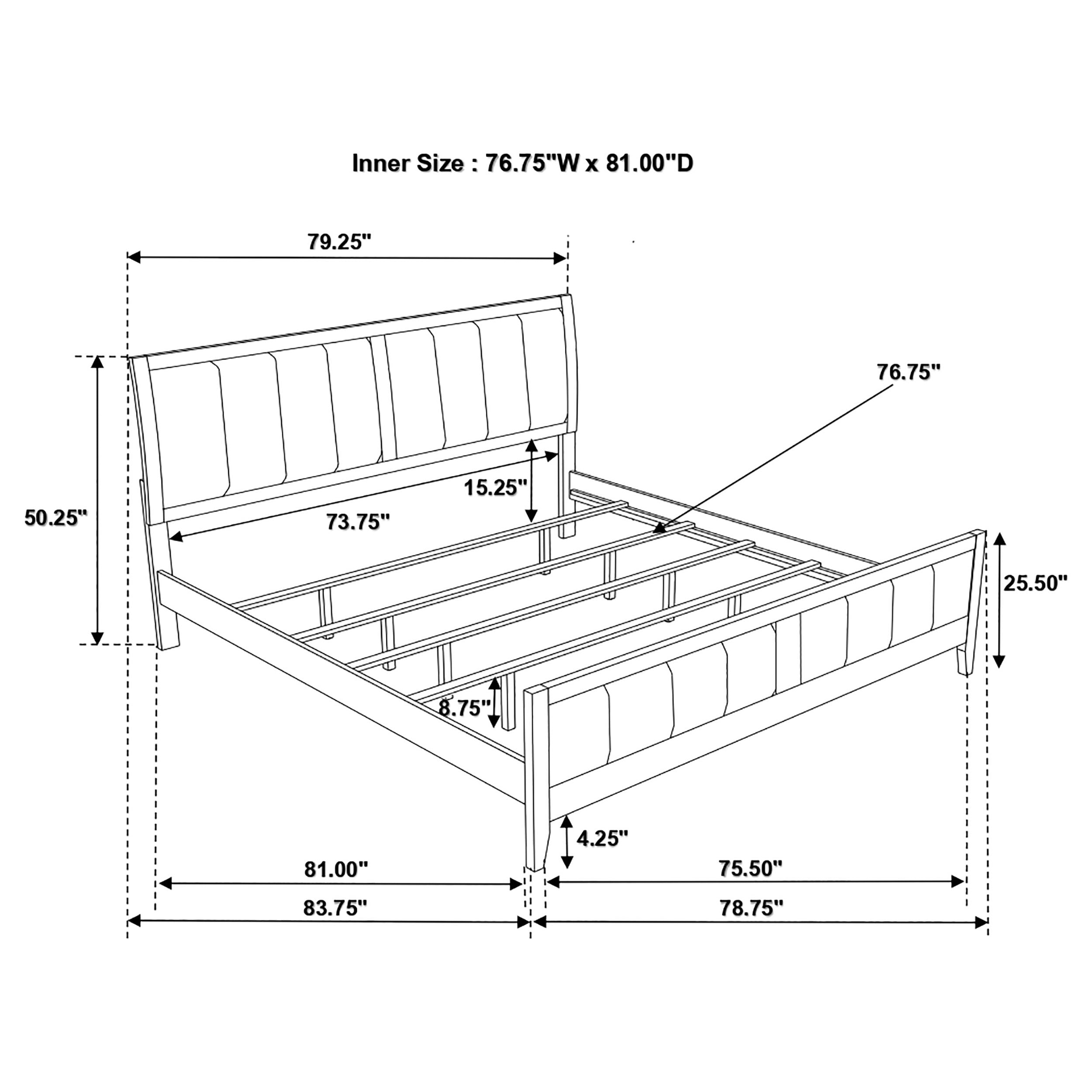 Carlton Upholstered Panel Bed Cappuccino and Black