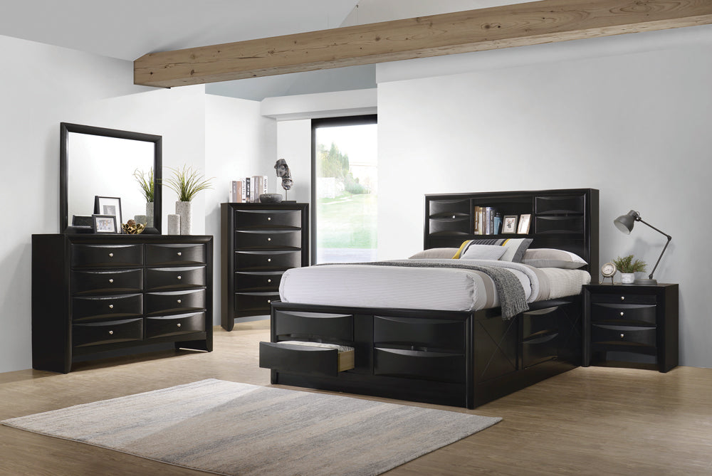 Briana Centerpiece Upholstered & Platform Bed Black