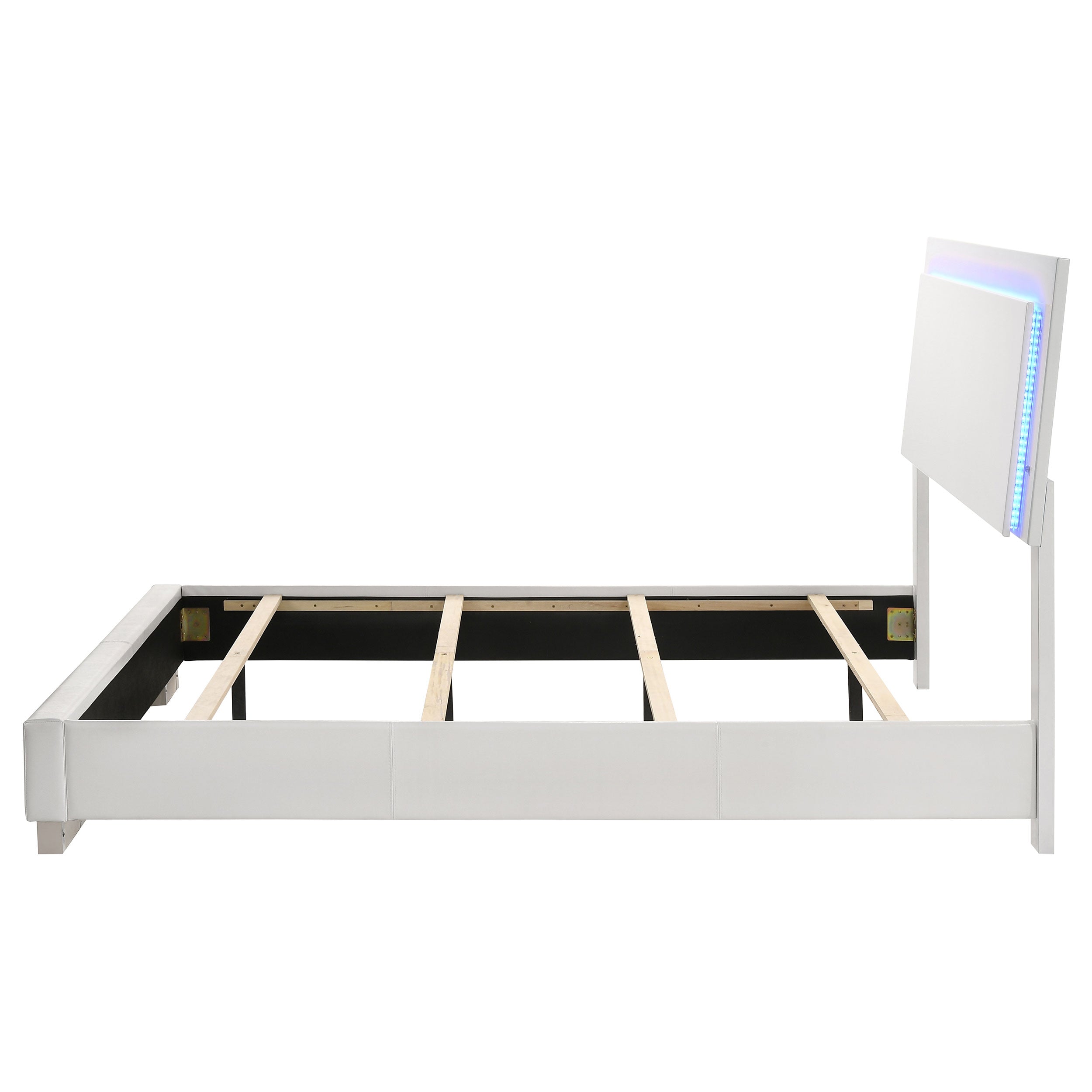 Felicity Modern Style Ultra-Glossy White Panel Bed