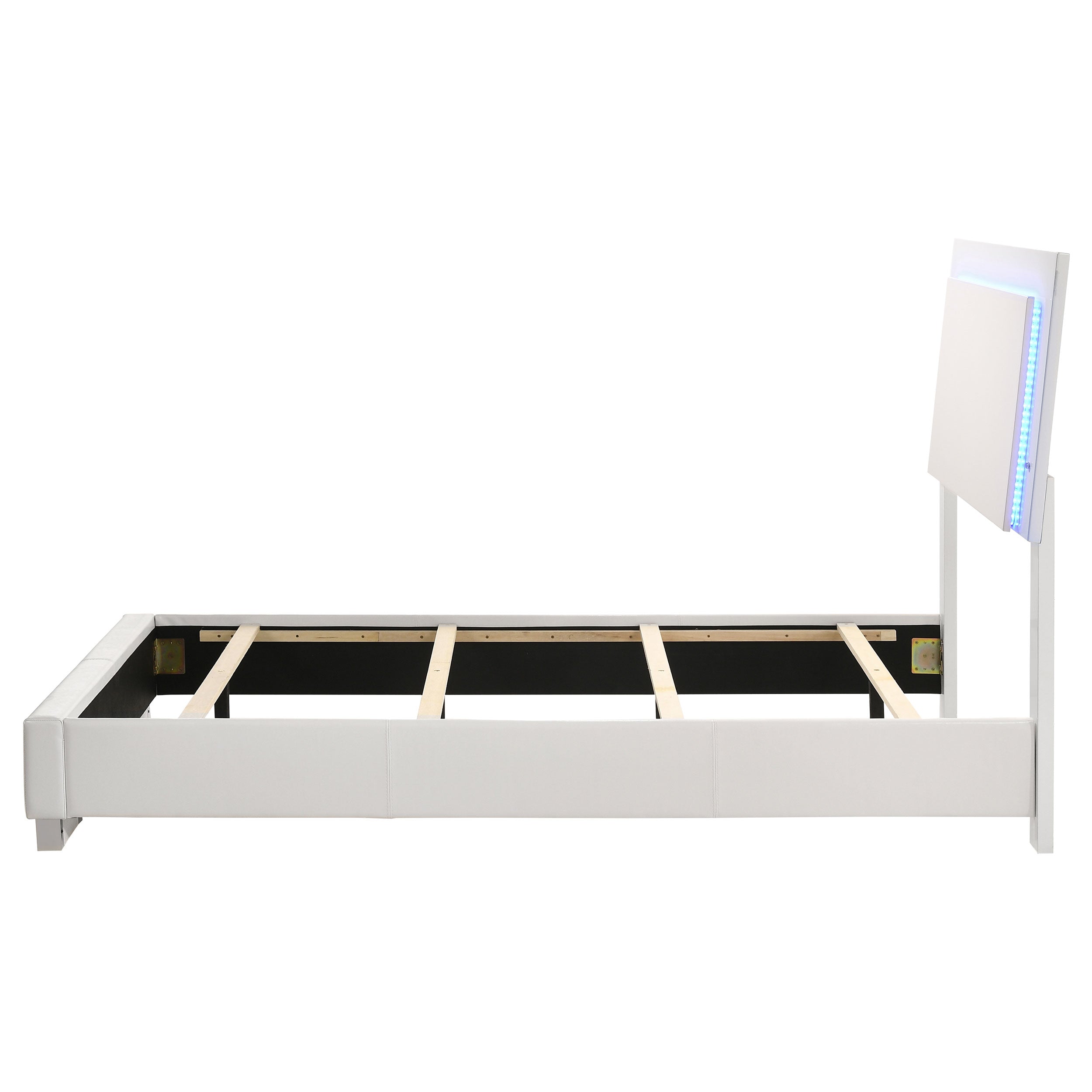 Felicity Modern Style Ultra-Glossy White Panel Bed