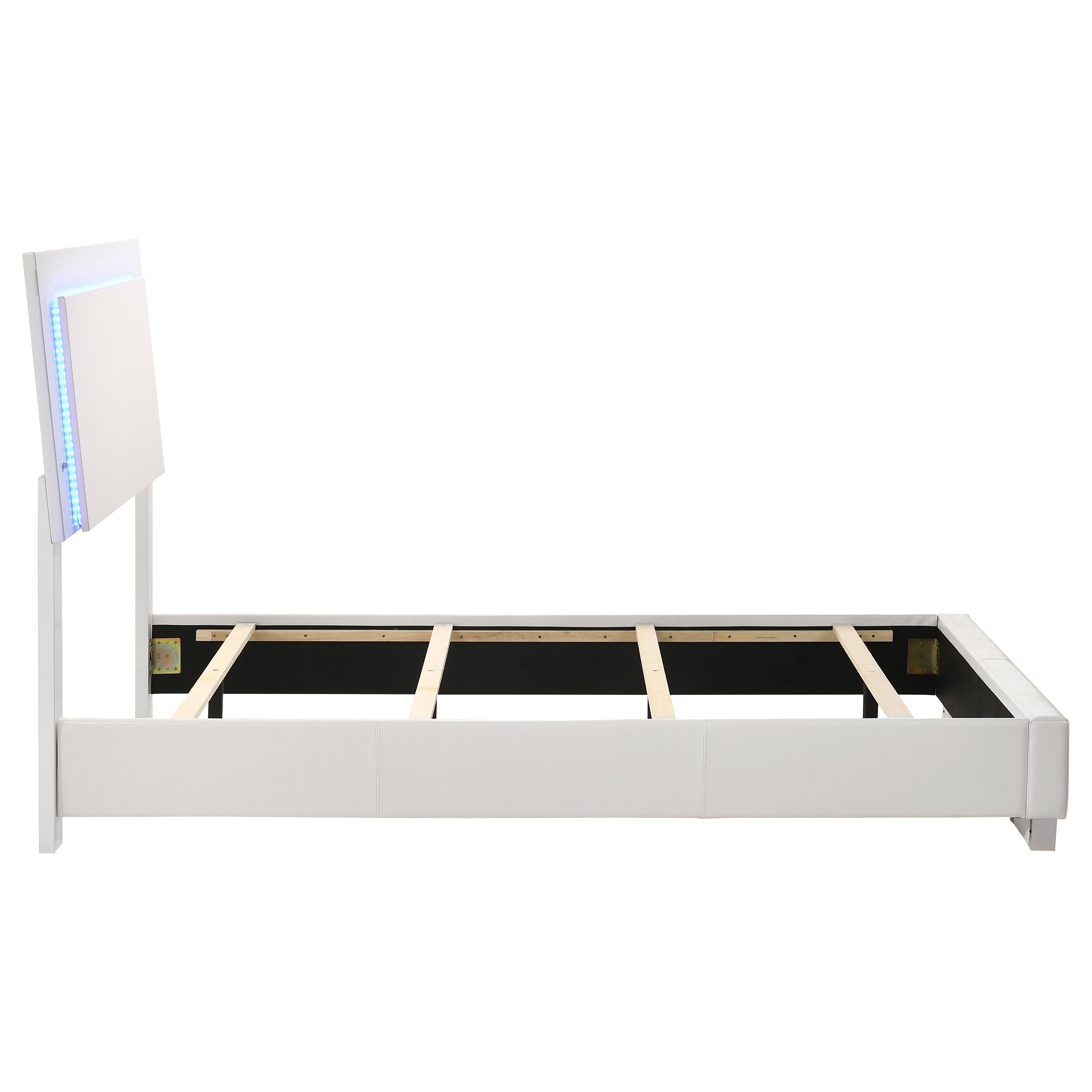 Felicity Modern Style Ultra-Glossy White Panel Bed