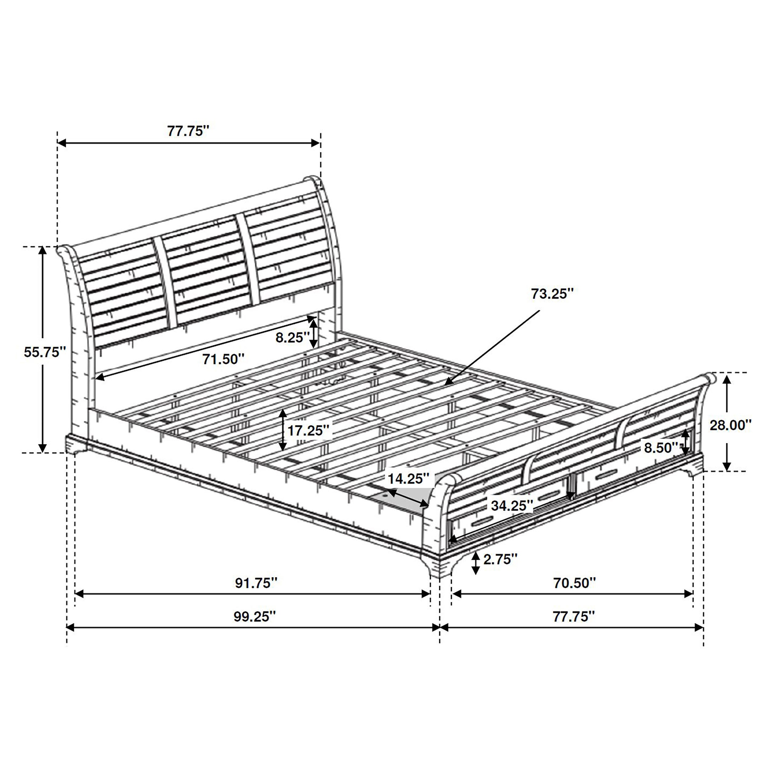 Elk Grove Storage Bed Vintage Bourbon