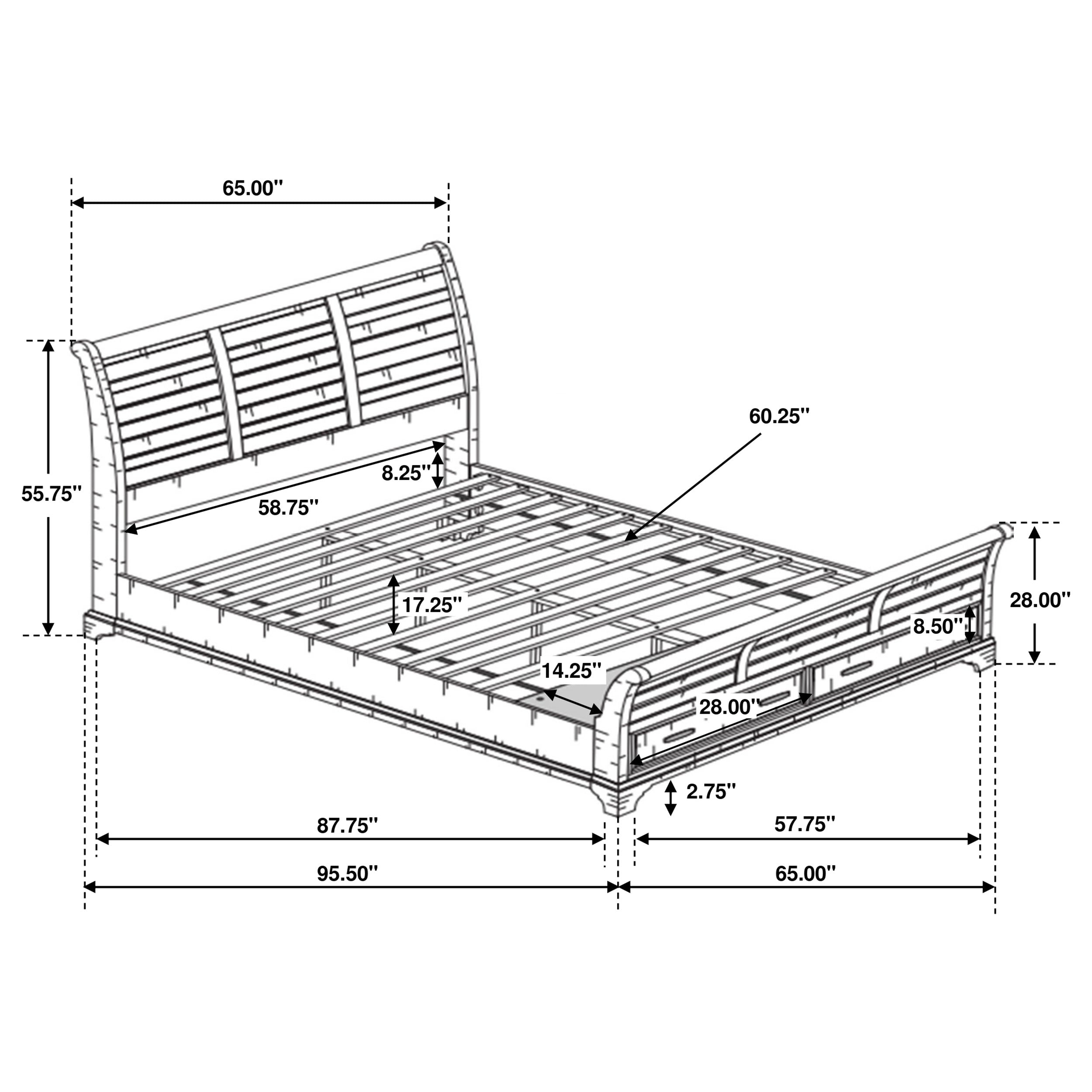 Elk Grove Storage Bed Vintage Bourbon